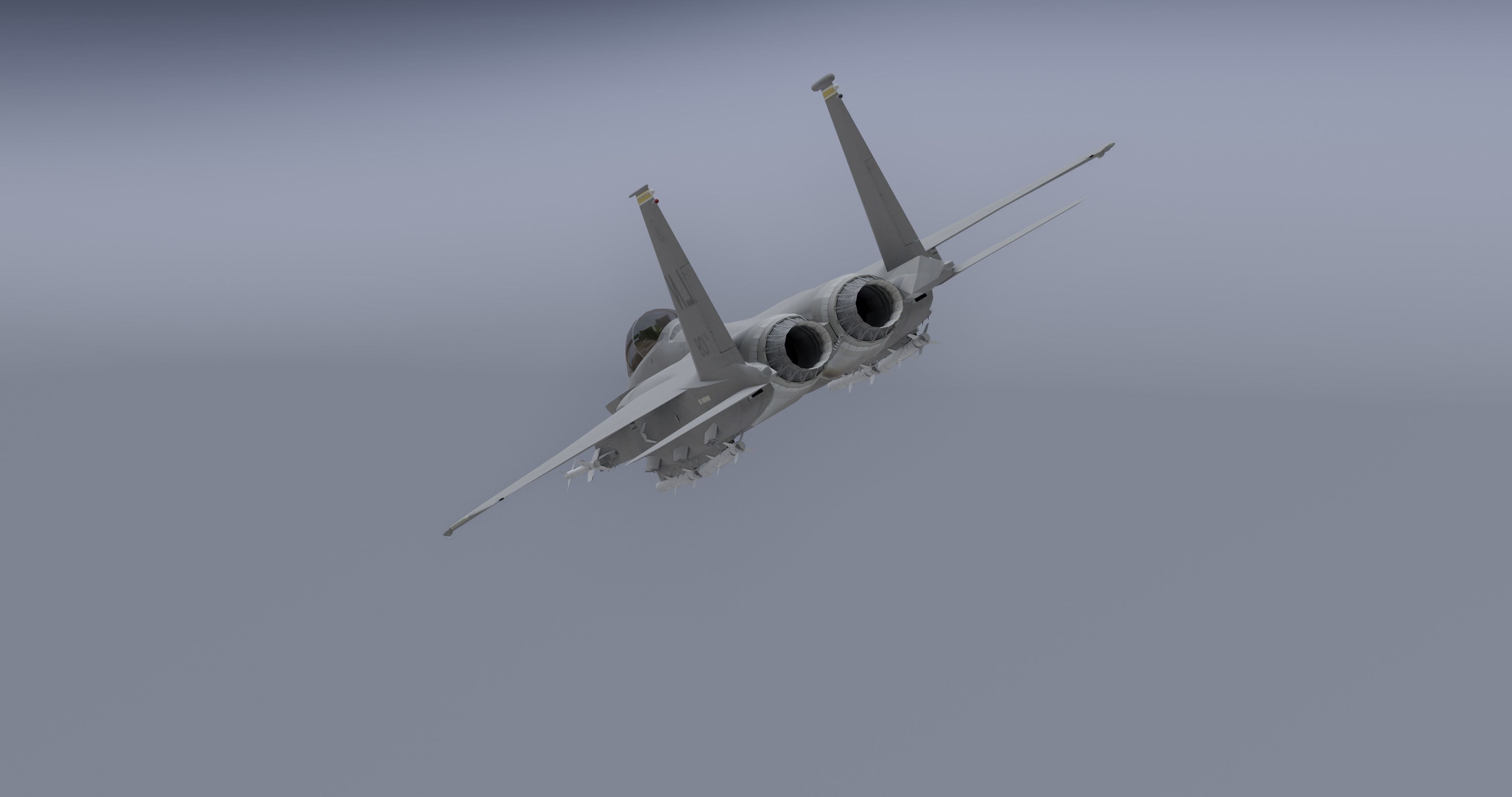 F-15E Strike Eagle Low-poly 3D model_1
