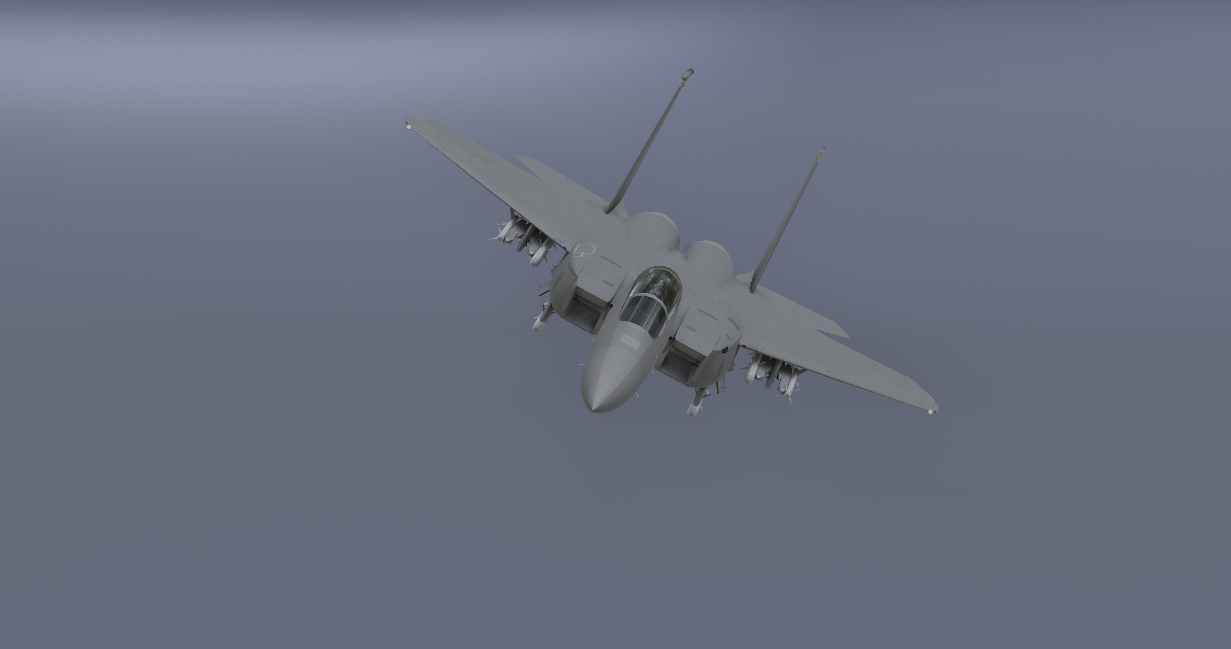 F-15E Strike Eagle Low-poly 3D model_7