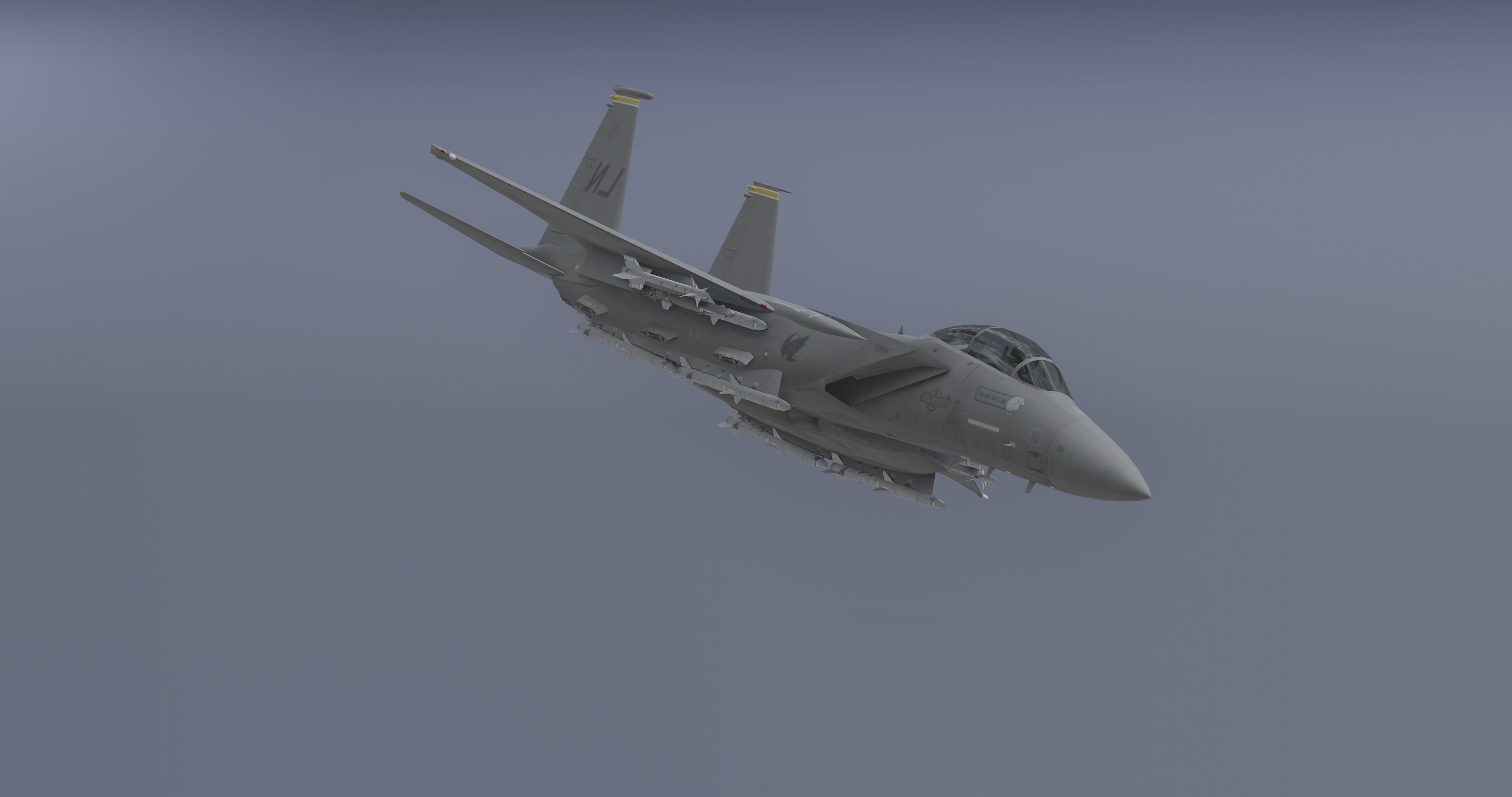 F-15E Strike Eagle Low-poly 3D model_8