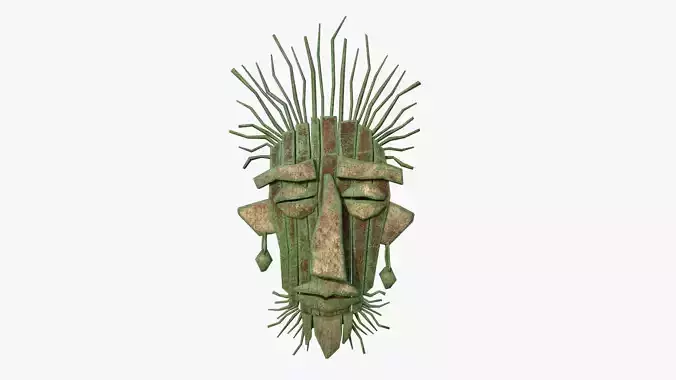 Tribal Mask A07 Wood Mud - Headband Character Design Low-poly 3D model