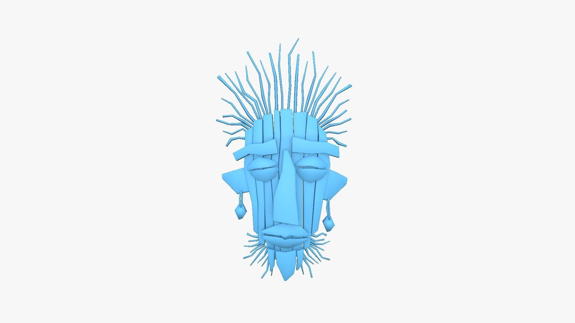 Tribal Mask A07 Wood Mud - Headband Character Design Low-poly 3D model_7