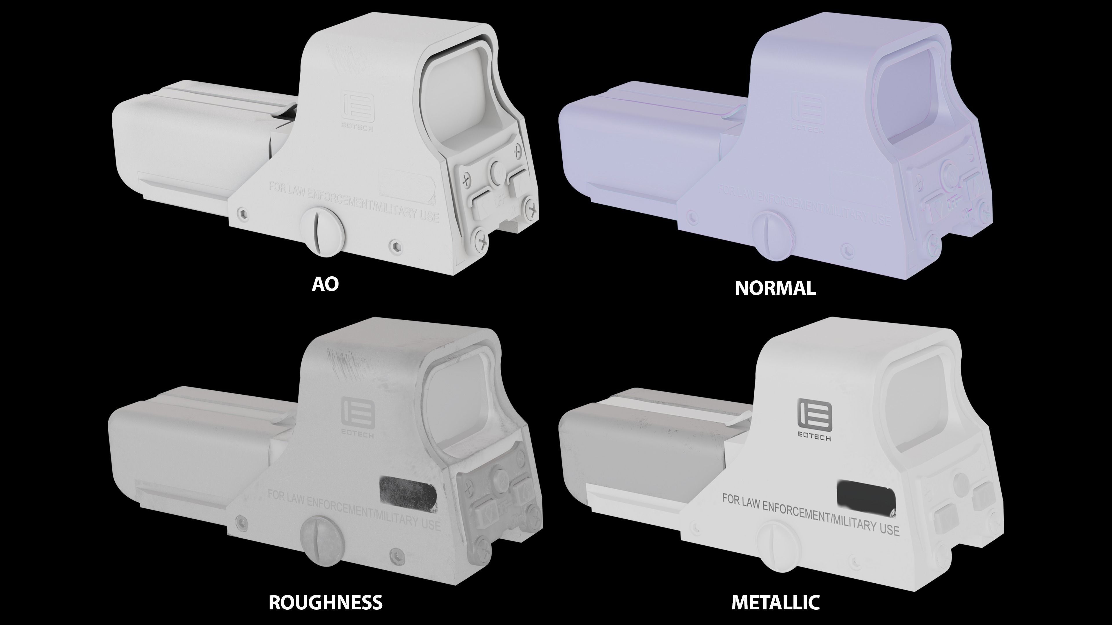 EoTech 552 Low-poly 3D model_9
