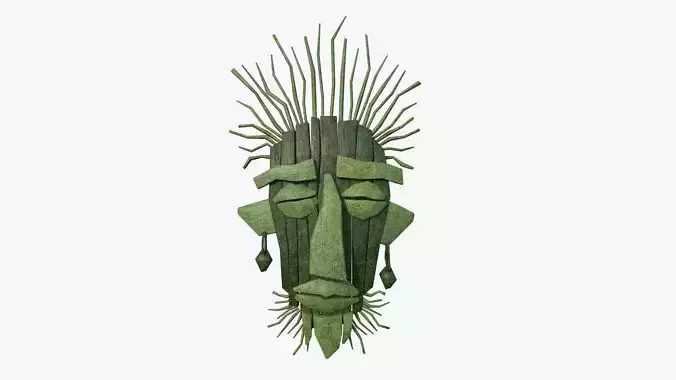 Tribal Mask A10 Full Mud - Headband Character Design Low-poly 3D model