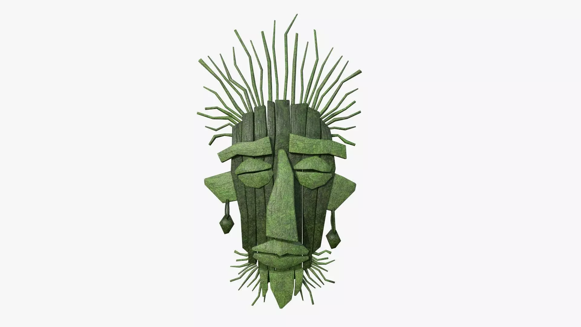 Tribal Mask A10 Full Mud - Headband Character Design Low-poly 3D model_0
