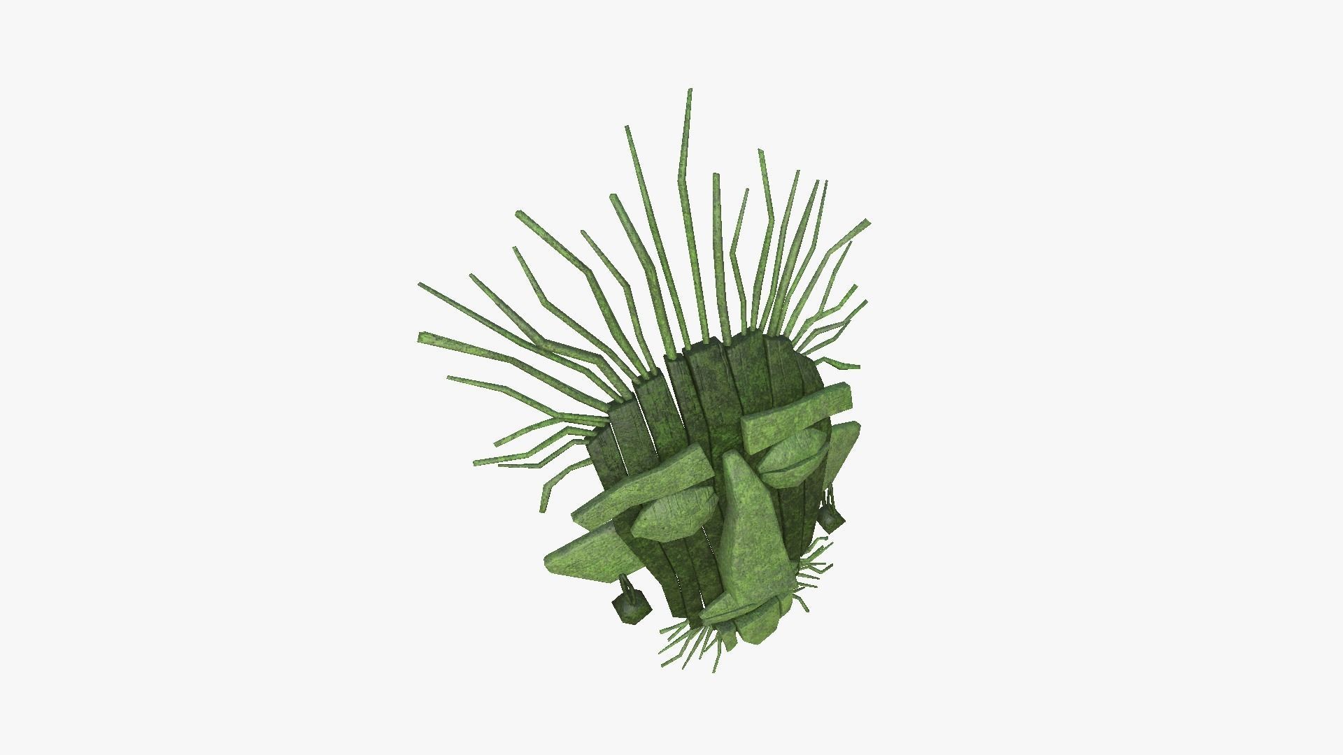 Tribal Mask A10 Full Mud - Headband Character Design Low-poly 3D model_2