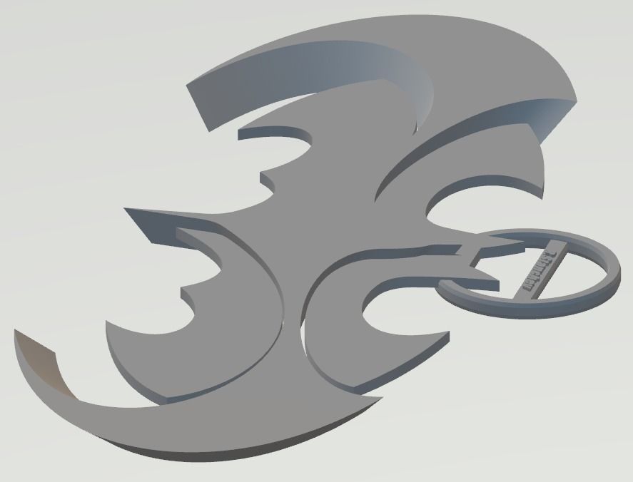 Batman and Robin Logo keychain 3D print model_5