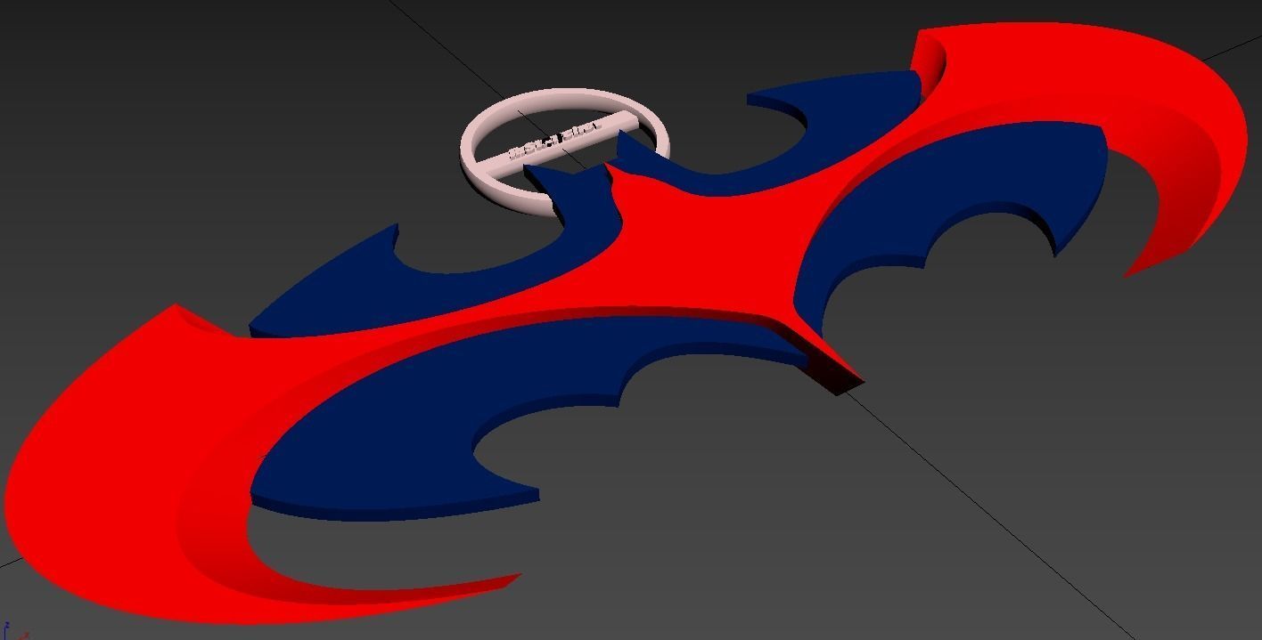 Batman and Robin Logo keychain 3D print model_3