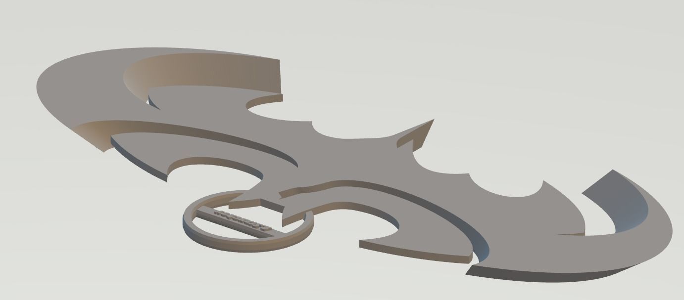 Batman and Robin Logo keychain 3D print model_9