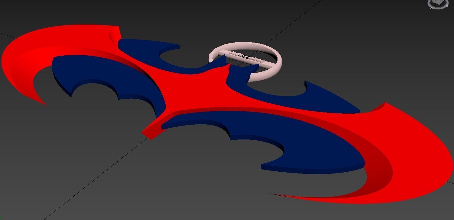 Batman and Robin Logo keychain 3D print model_4
