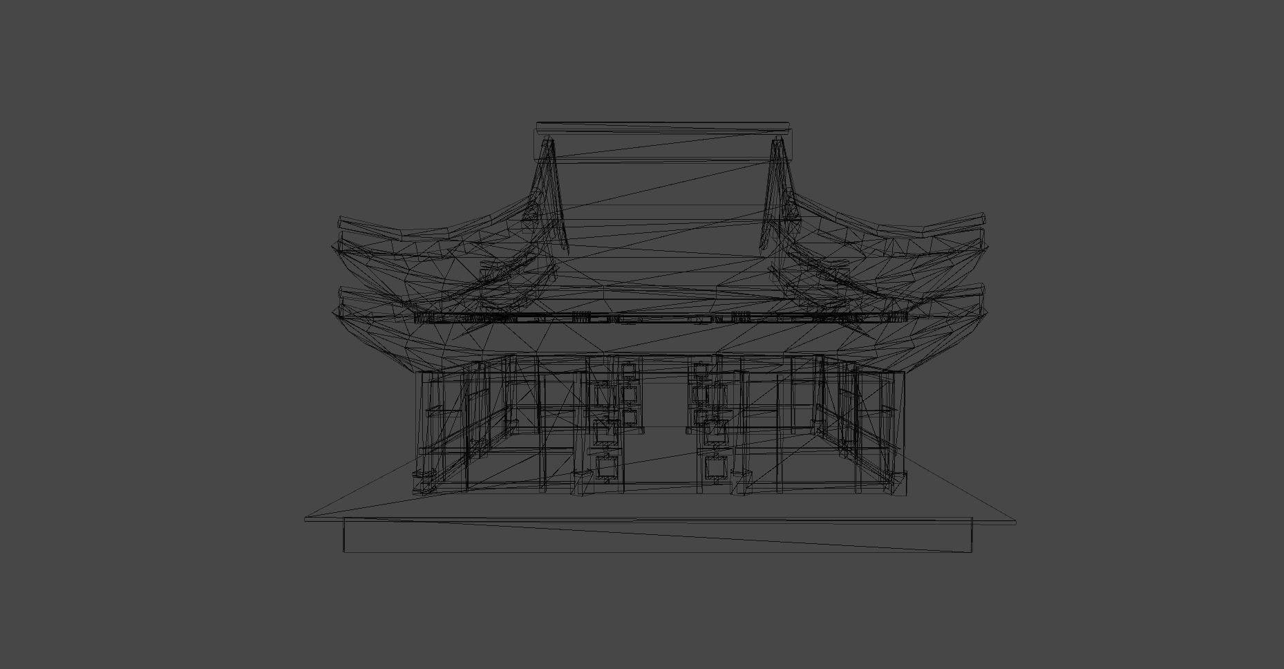 Ancient Japanese Building Style 09 Low-poly 3D model_1