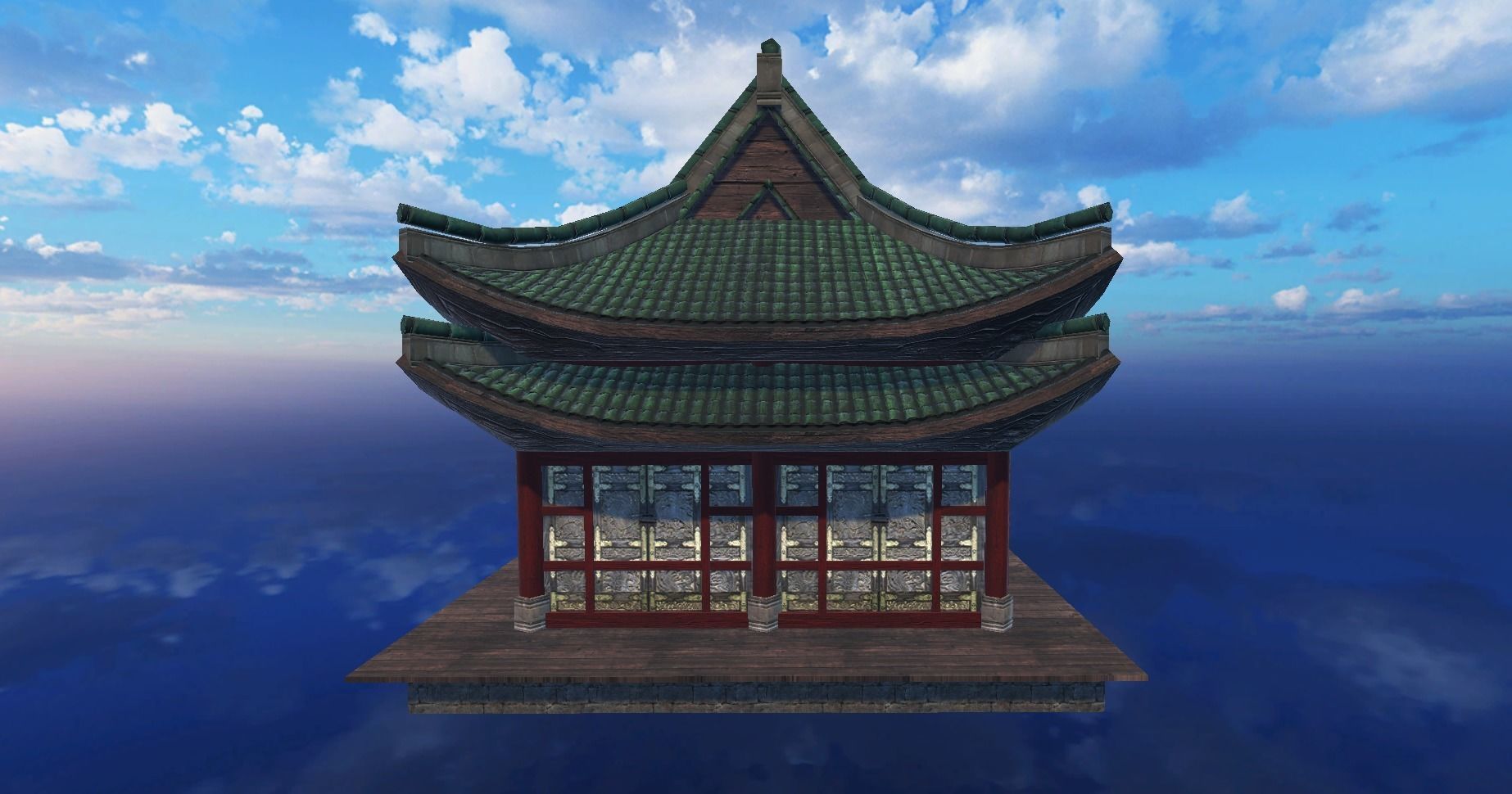 Ancient Japanese Building Style 09 Low-poly 3D model_2
