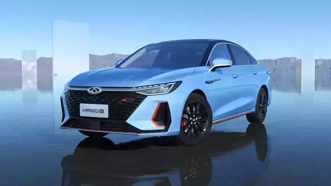 Chery Arrizo 8 2023 with interior  Low-poly 3D model