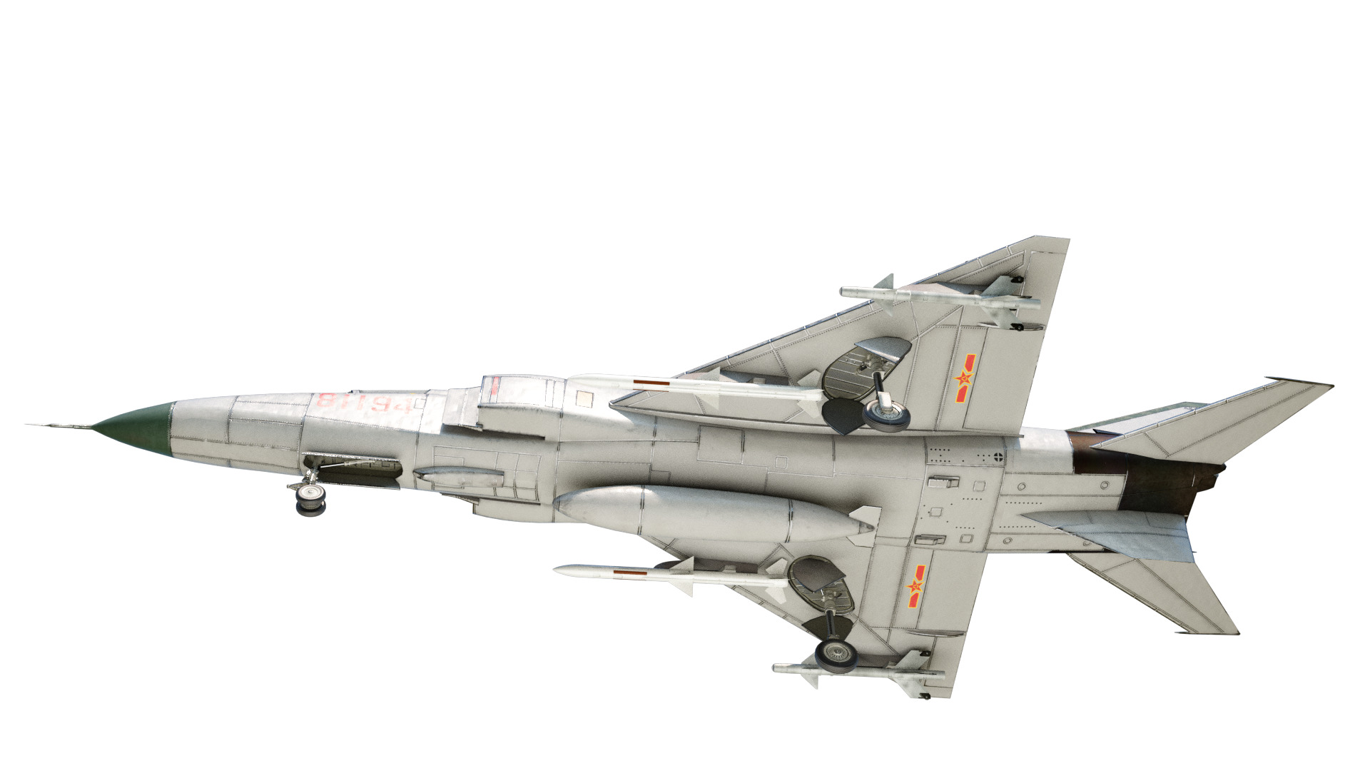 PBR PLAAF J-8II Fighter Shenyang J-8F Finback Low-poly 3D model_9