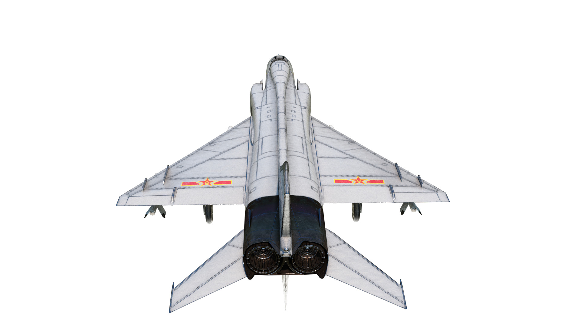 PBR PLAAF J-8II Fighter Shenyang J-8F Finback Low-poly 3D model_11