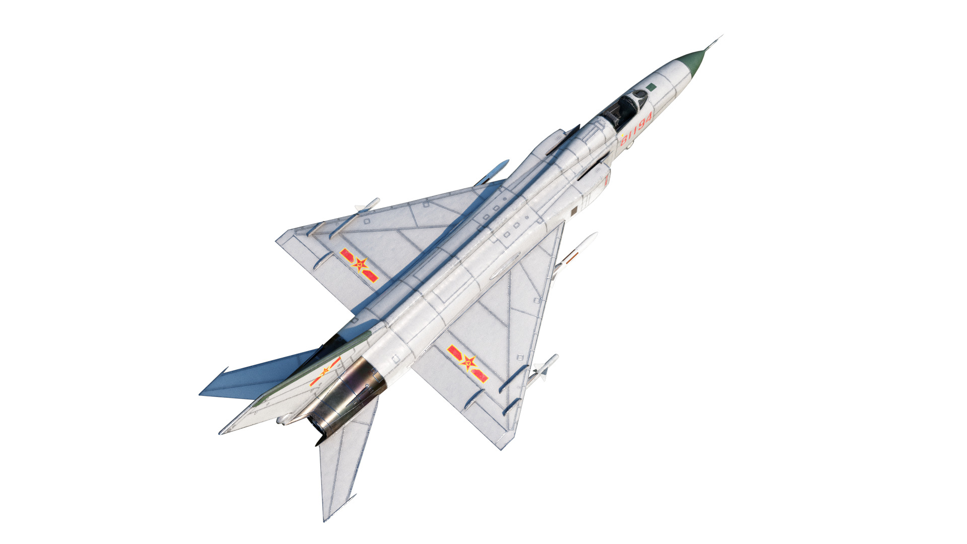 PBR PLAAF J-8II Fighter Shenyang J-8F Finback Low-poly 3D model_1