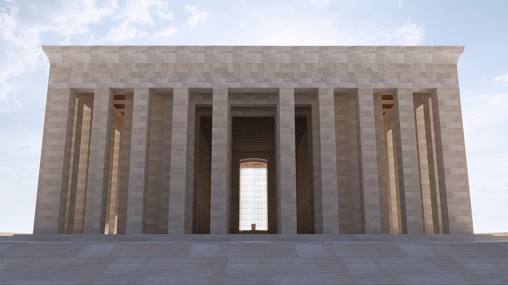 Anitkabir Detailed Low Poly Model and 2 Floor Plan dwg Low-poly 3D model_3