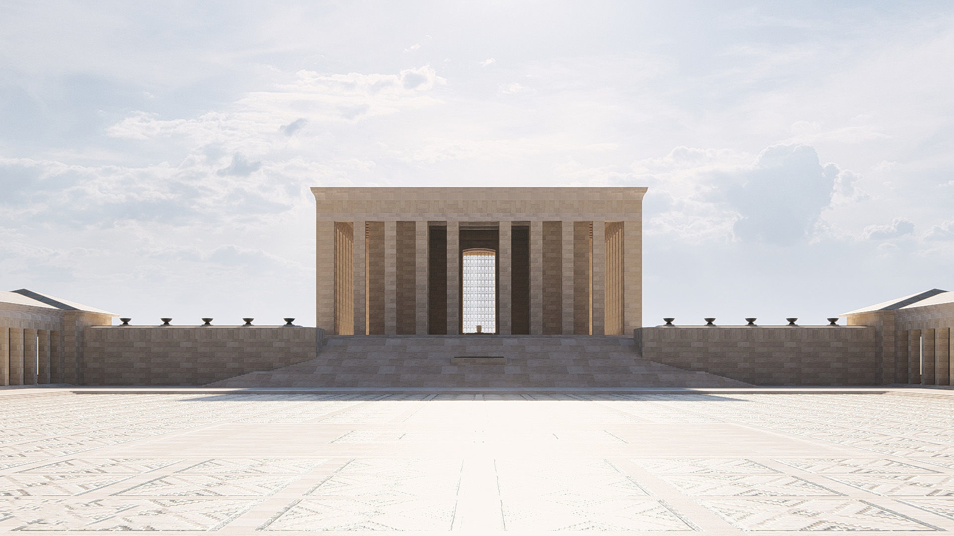 Anitkabir Detailed Low Poly Model and 2 Floor Plan dwg Low-poly 3D model_2