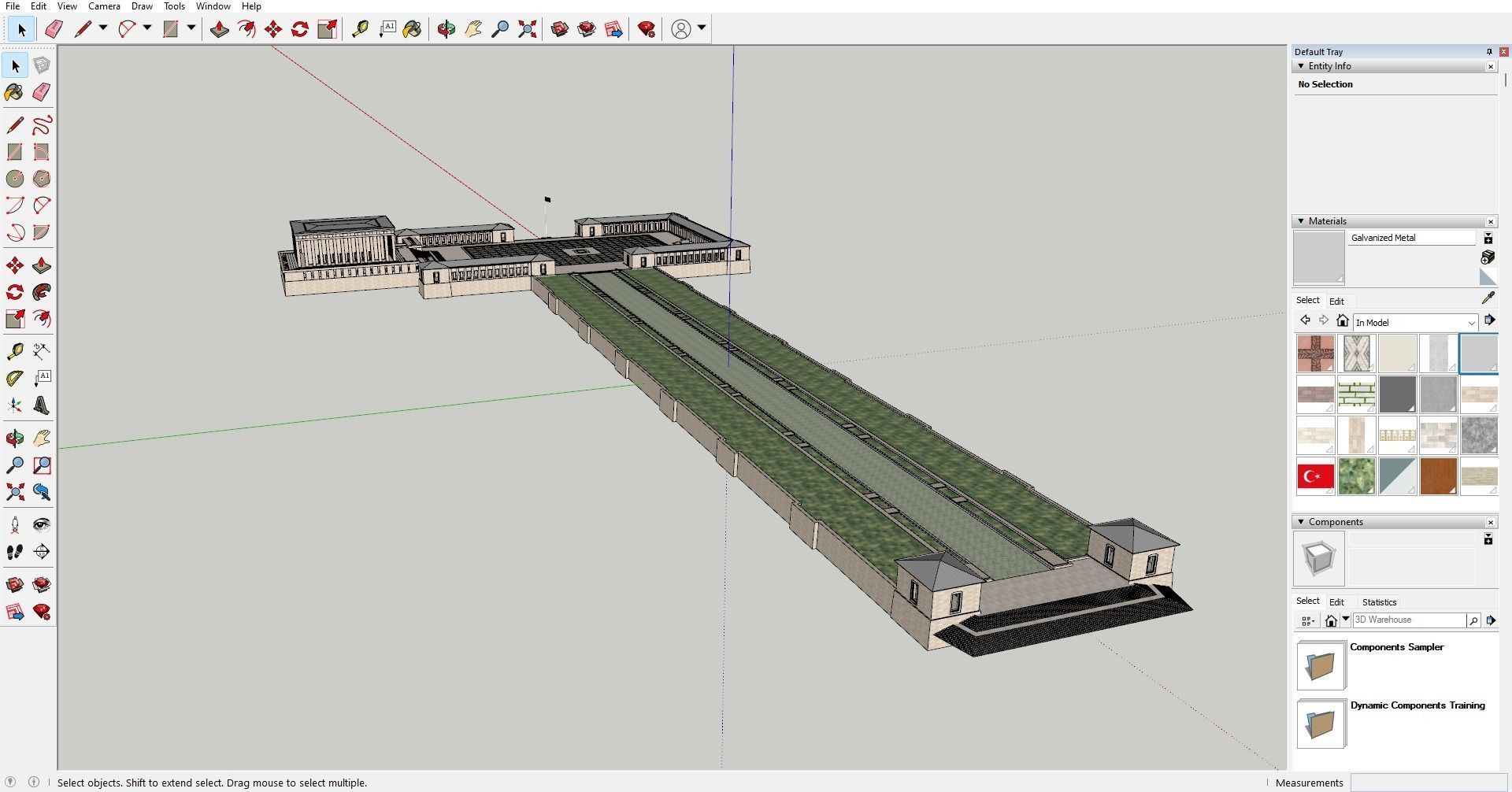 Anitkabir Detailed Low Poly Model and 2 Floor Plan dwg Low-poly 3D model_16
