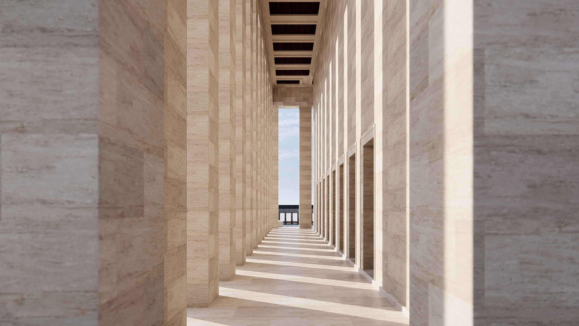 Anitkabir Detailed Low Poly Model and 2 Floor Plan dwg Low-poly 3D model_7