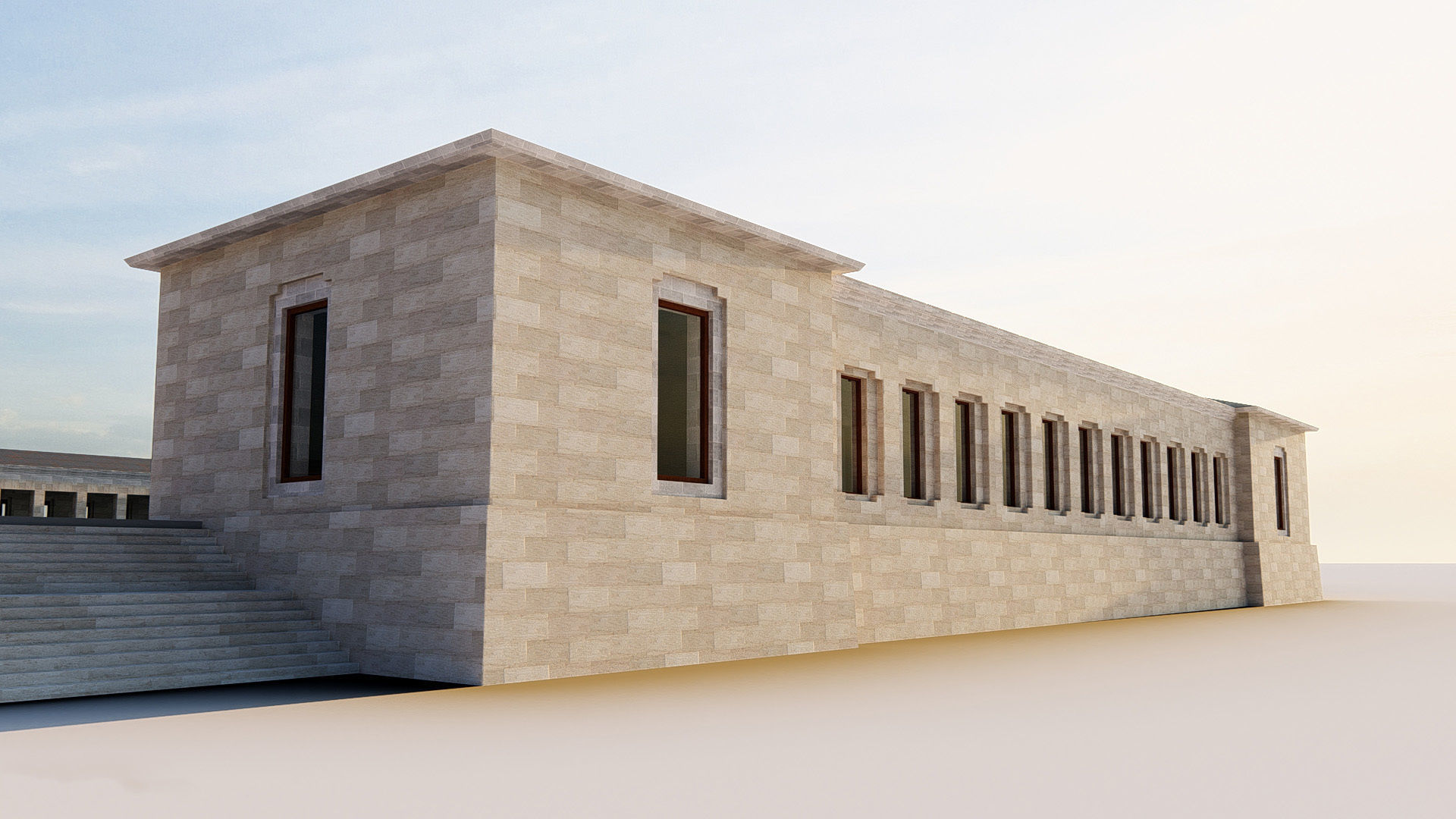 Anitkabir Detailed Low Poly Model and 2 Floor Plan dwg Low-poly 3D model_10