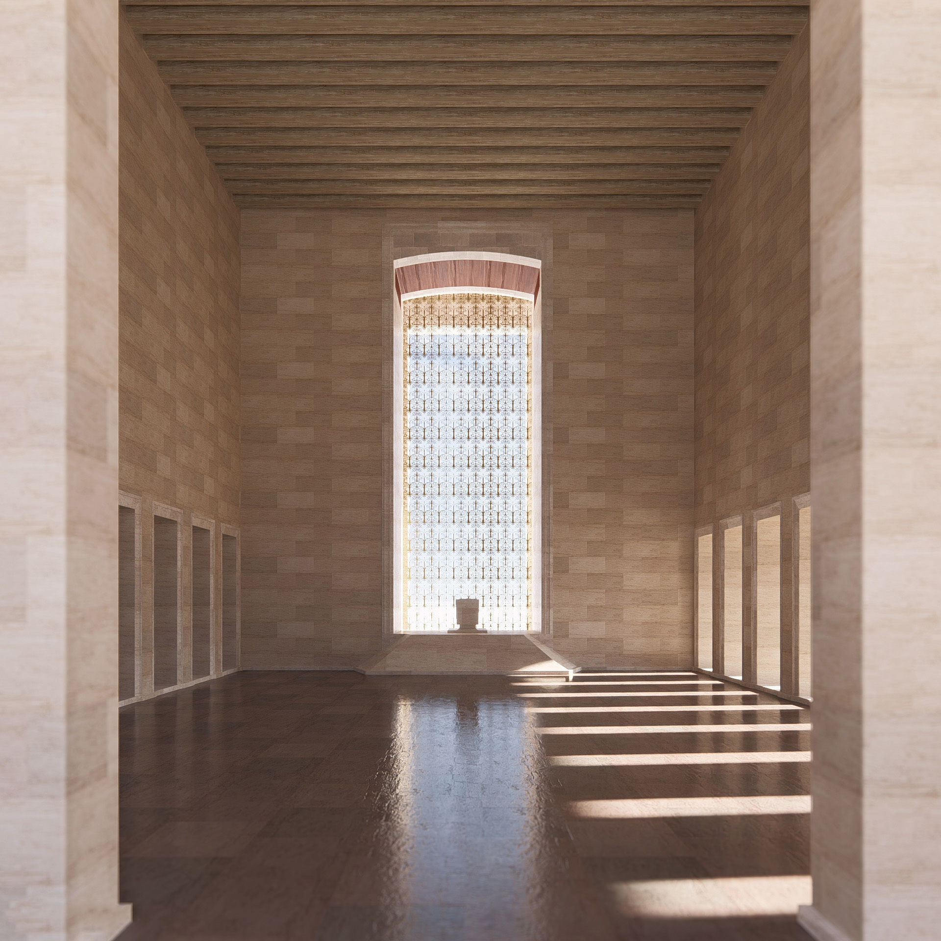 Anitkabir Detailed Low Poly Model and 2 Floor Plan dwg Low-poly 3D model_4