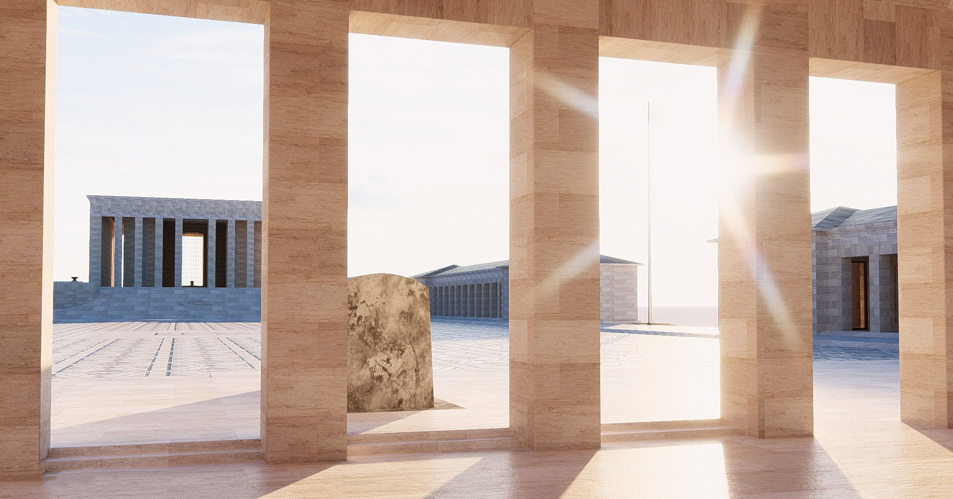 Anitkabir Detailed Low Poly Model and 2 Floor Plan dwg Low-poly 3D model_15