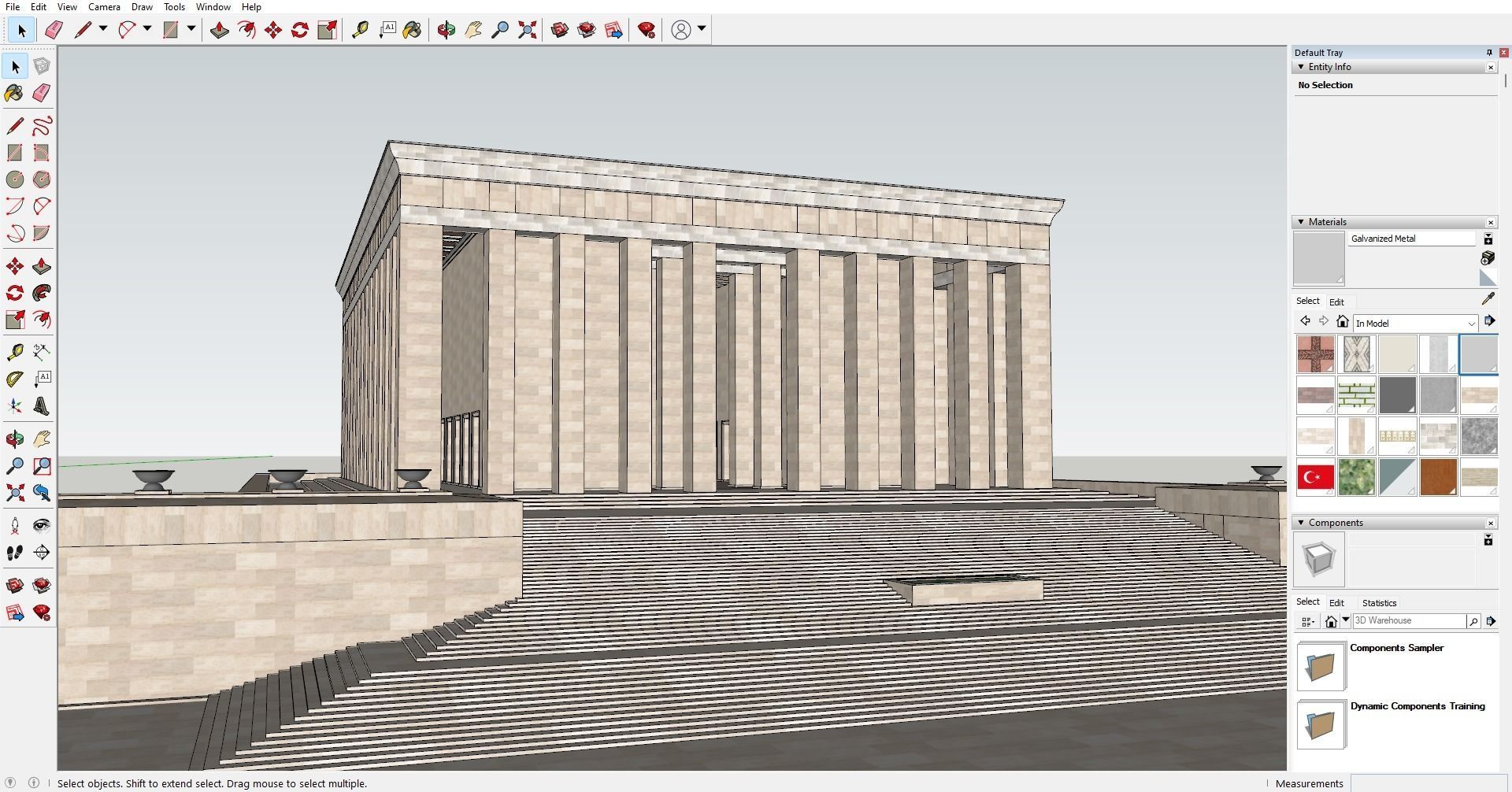 Anitkabir Detailed Low Poly Model and 2 Floor Plan dwg Low-poly 3D model_18