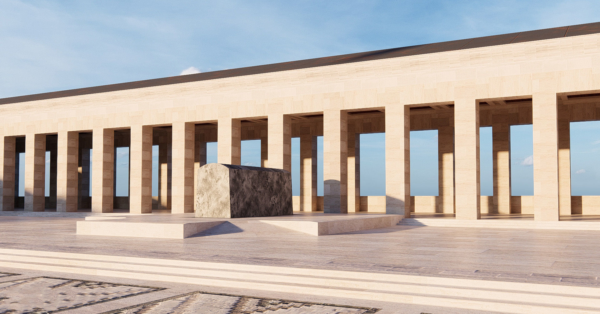 Anitkabir Detailed Low Poly Model and 2 Floor Plan dwg Low-poly 3D model_14