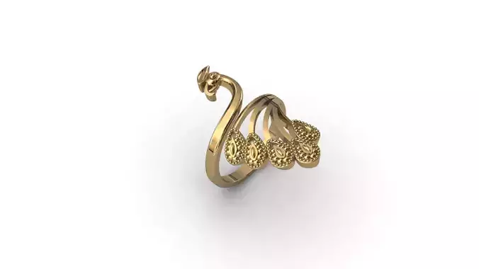 Peacock Ring 3D model STL 3DM Renders With Details Women Ring