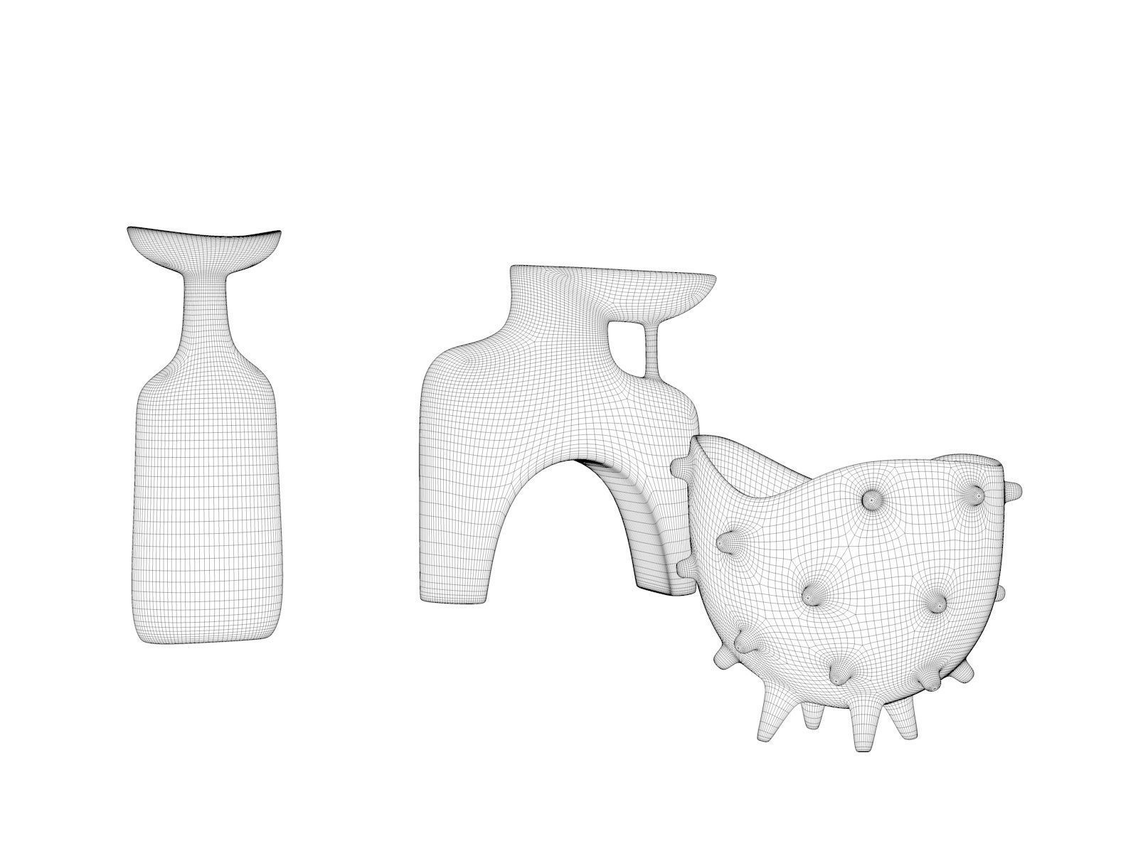 Vase Set 146 3D model_3