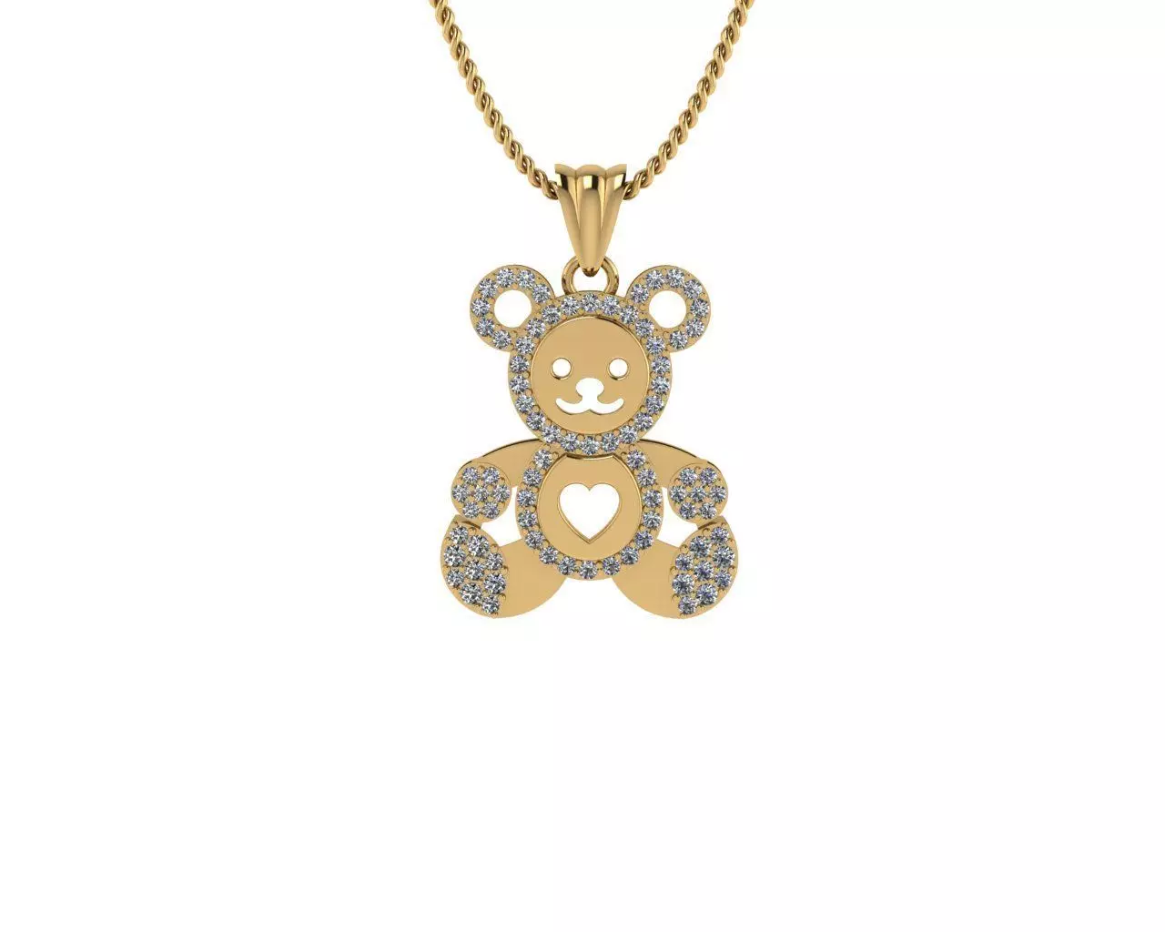 Bear Pendant 3D print model_0