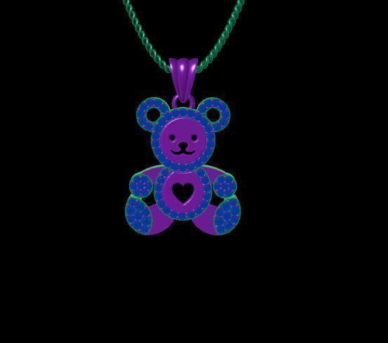 Bear Pendant 3D print model_3