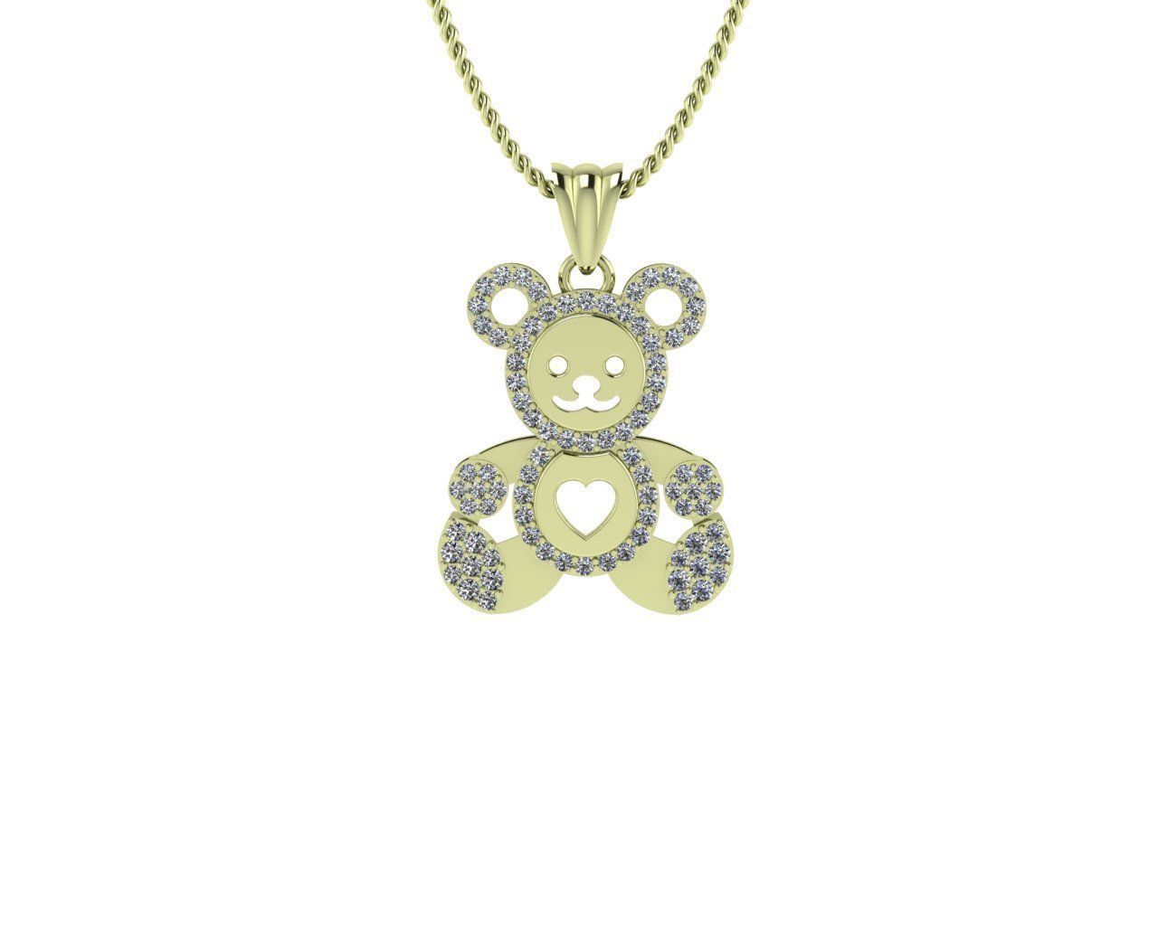 Bear Pendant 3D print model_2