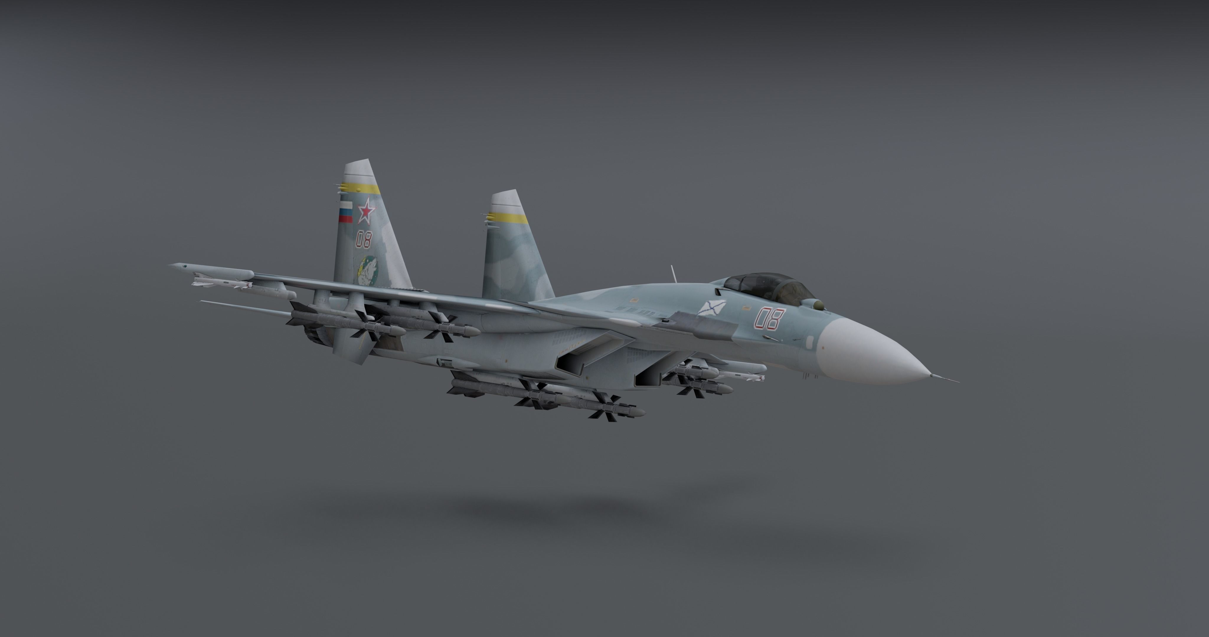 Su-33 Flanker-D Low-poly 3D model_8