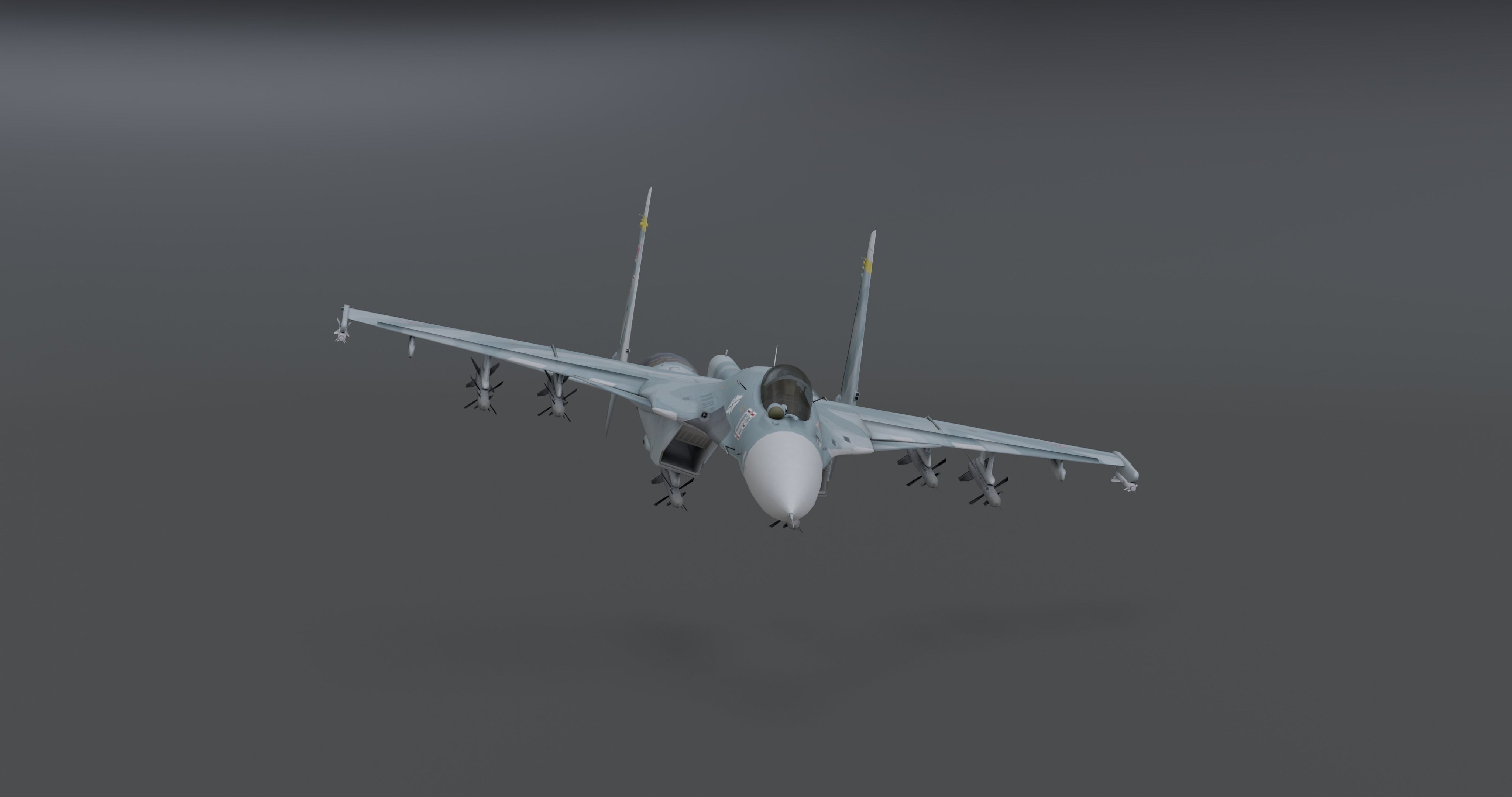 Su-33 Flanker-D Low-poly 3D model_7