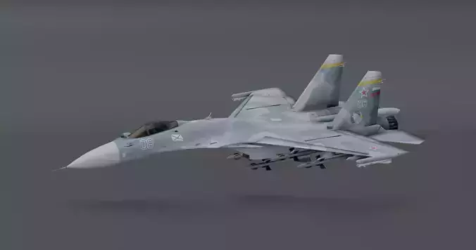 Su-33 Flanker-D Low-poly 3D model