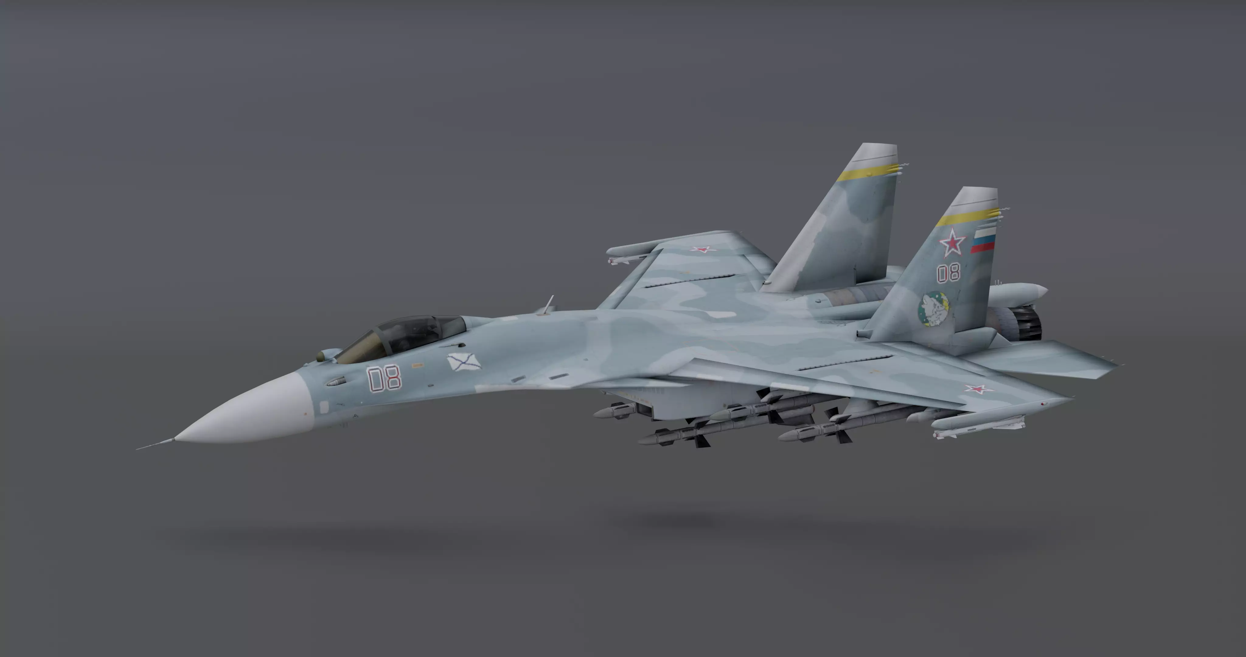 Su-33 Flanker-D Low-poly 3D model_0
