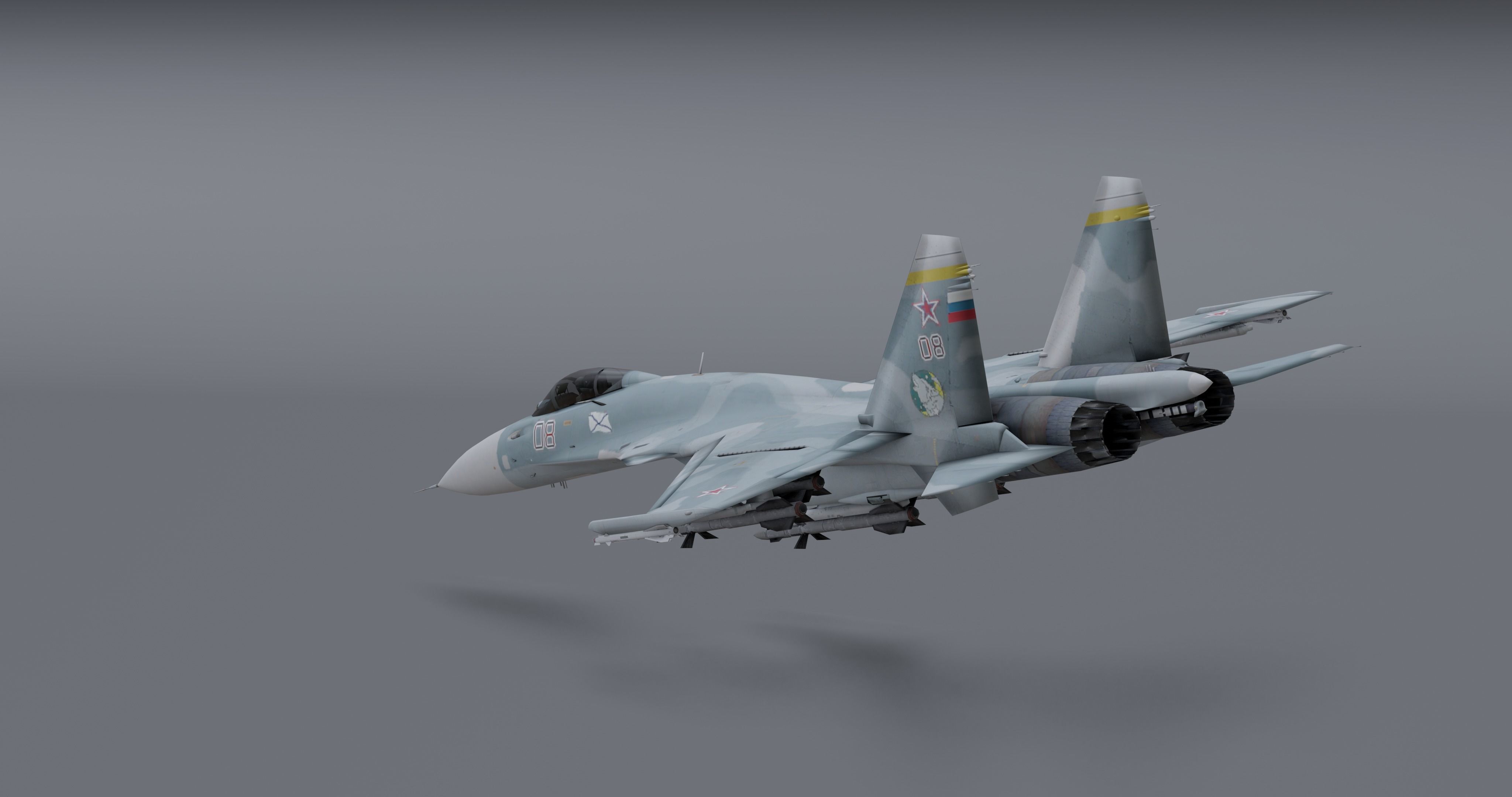 Su-33 Flanker-D Low-poly 3D model_3
