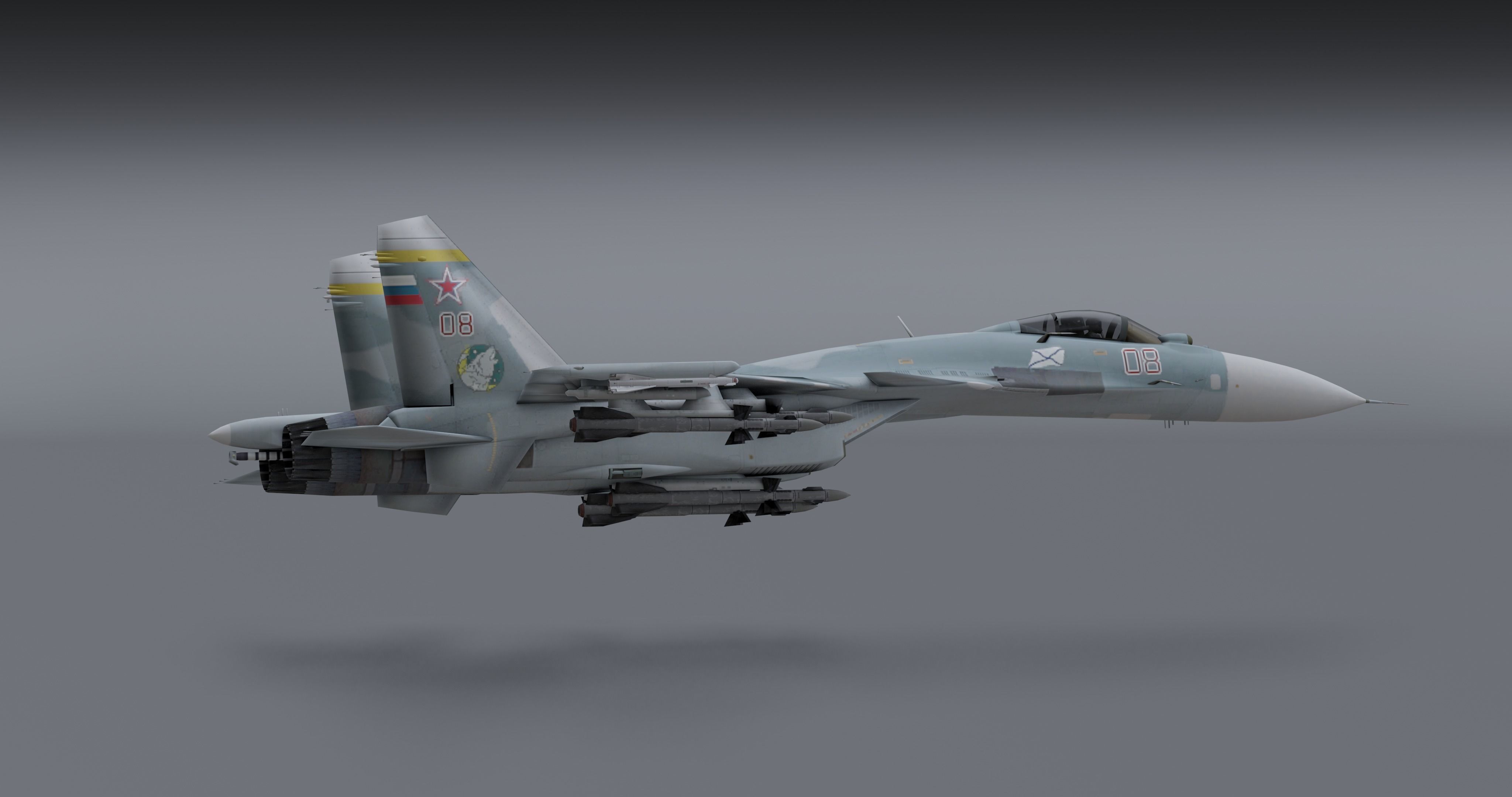 Su-33 Flanker-D Low-poly 3D model_10