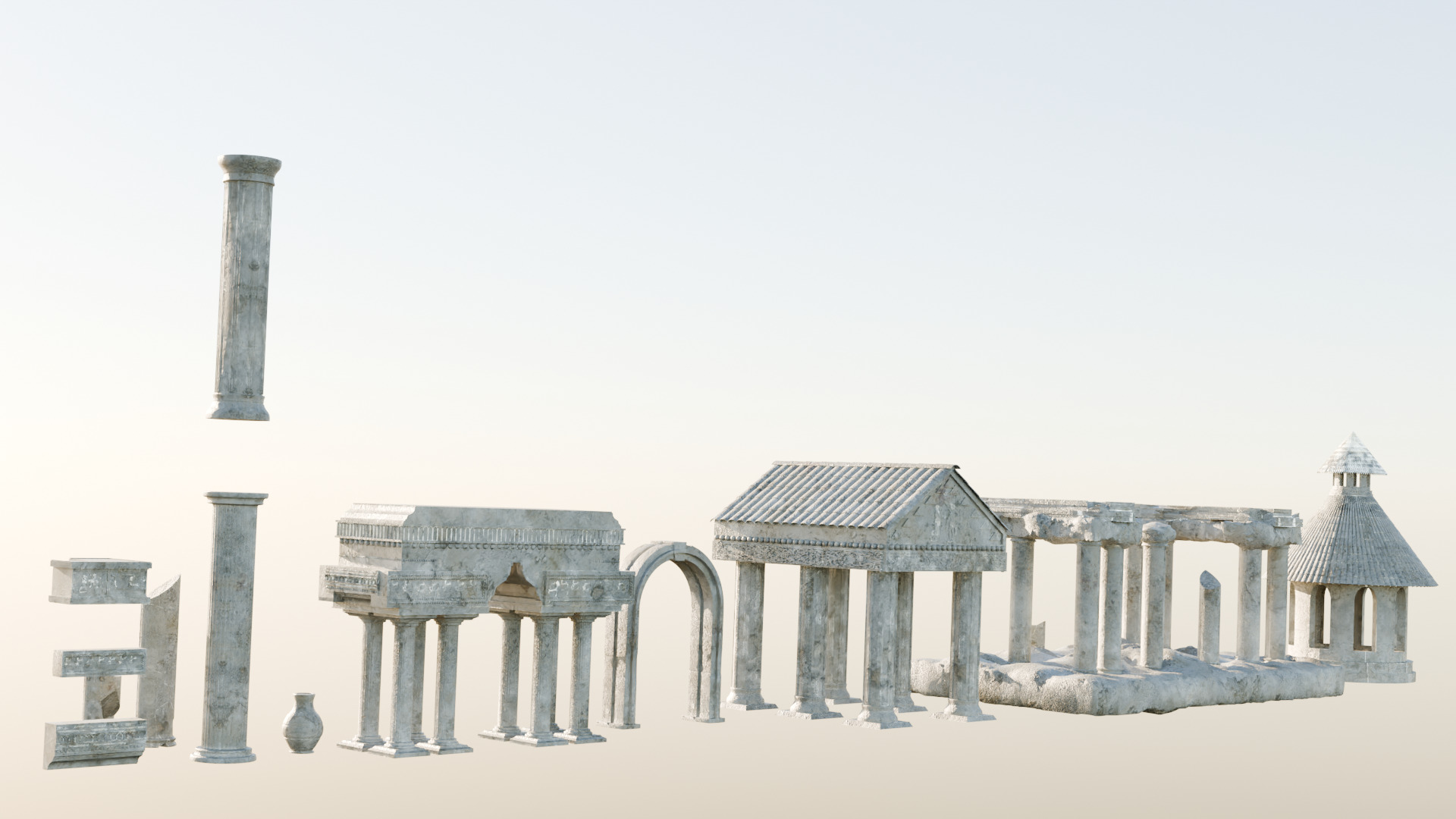 Ancient Asset Pack for Blender 3D model_1
