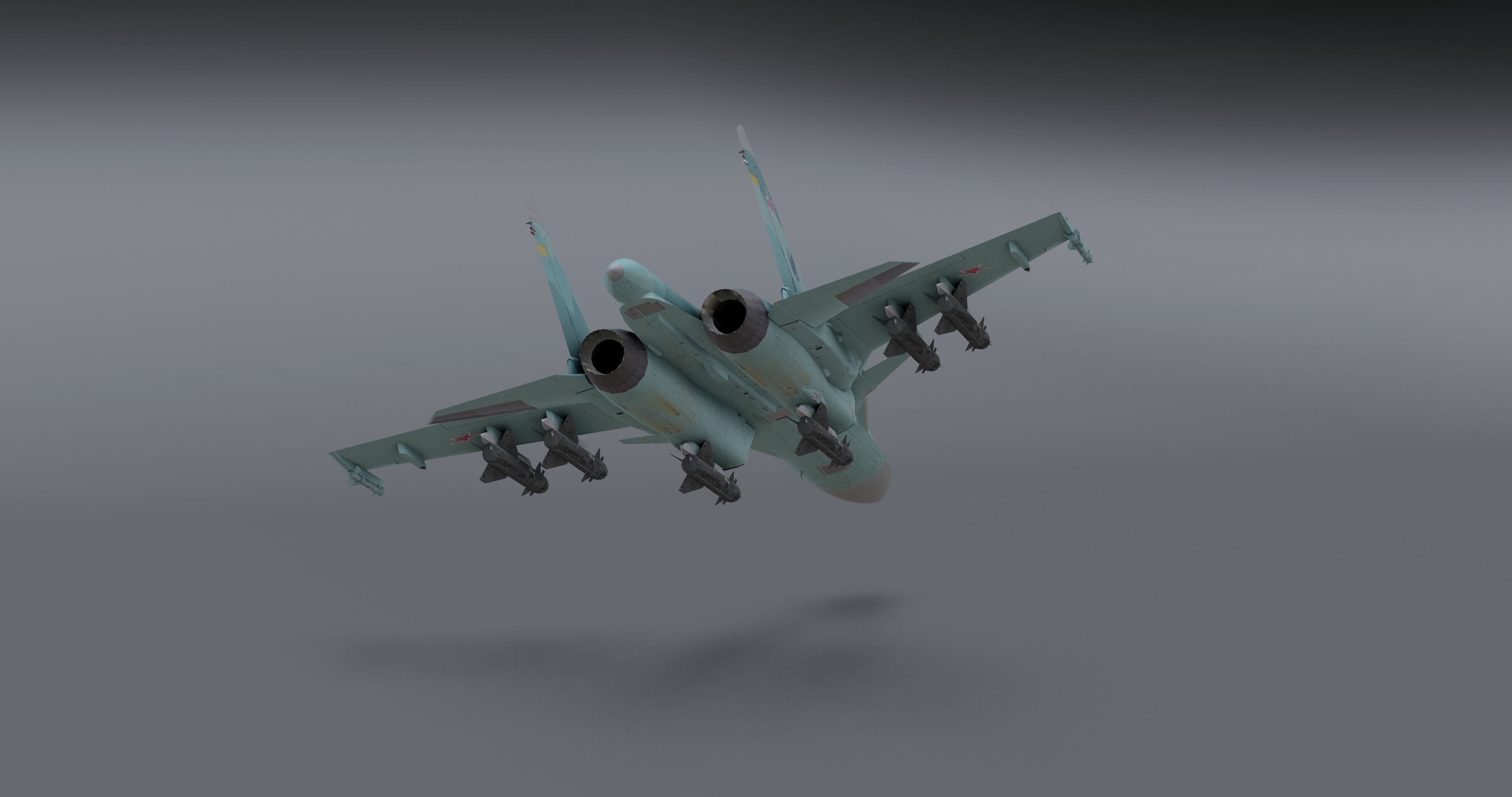 Su-34 Fullback Low-poly 3D model_13