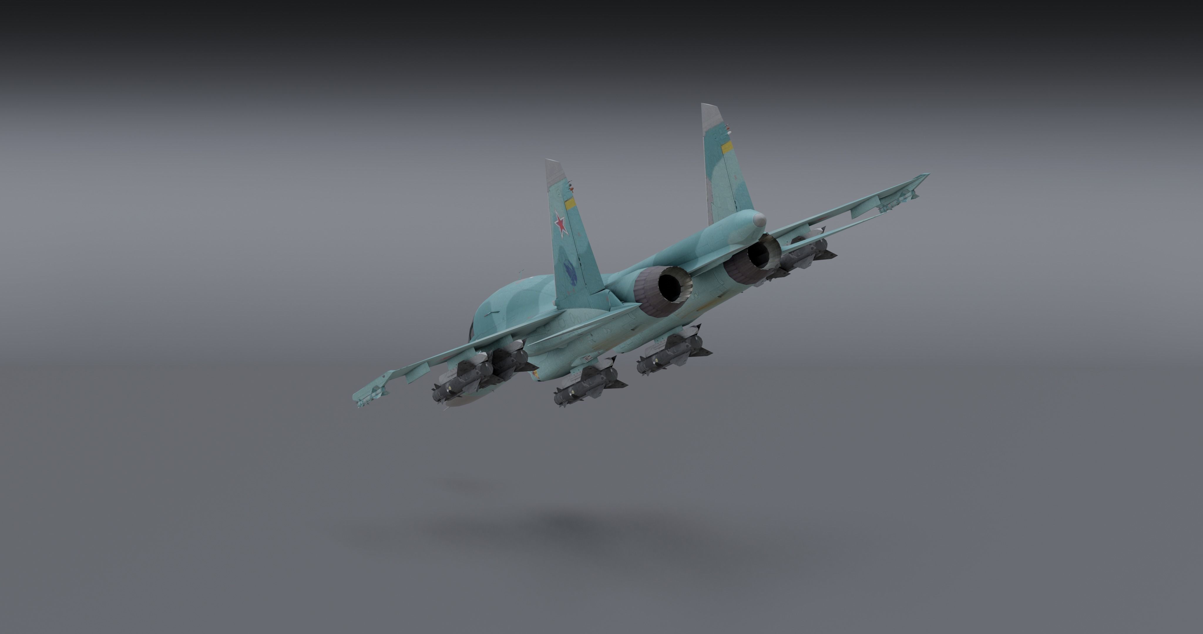 Su-34 Fullback Low-poly 3D model_15