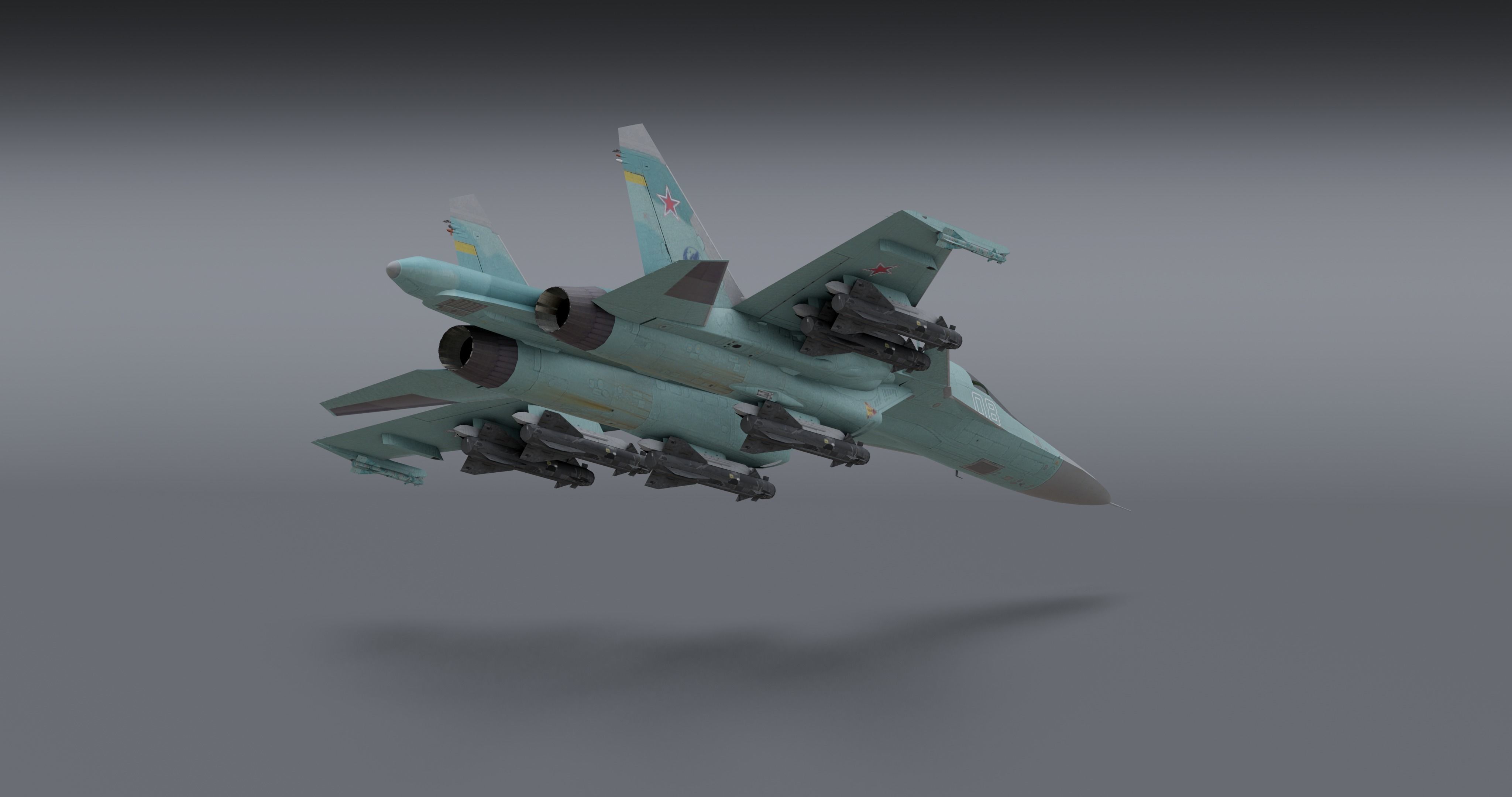 Su-34 Fullback Low-poly 3D model_12