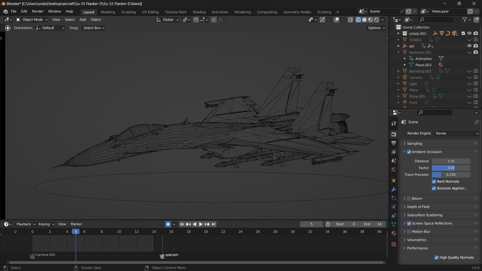 Su-34 Fullback Low-poly 3D model_16