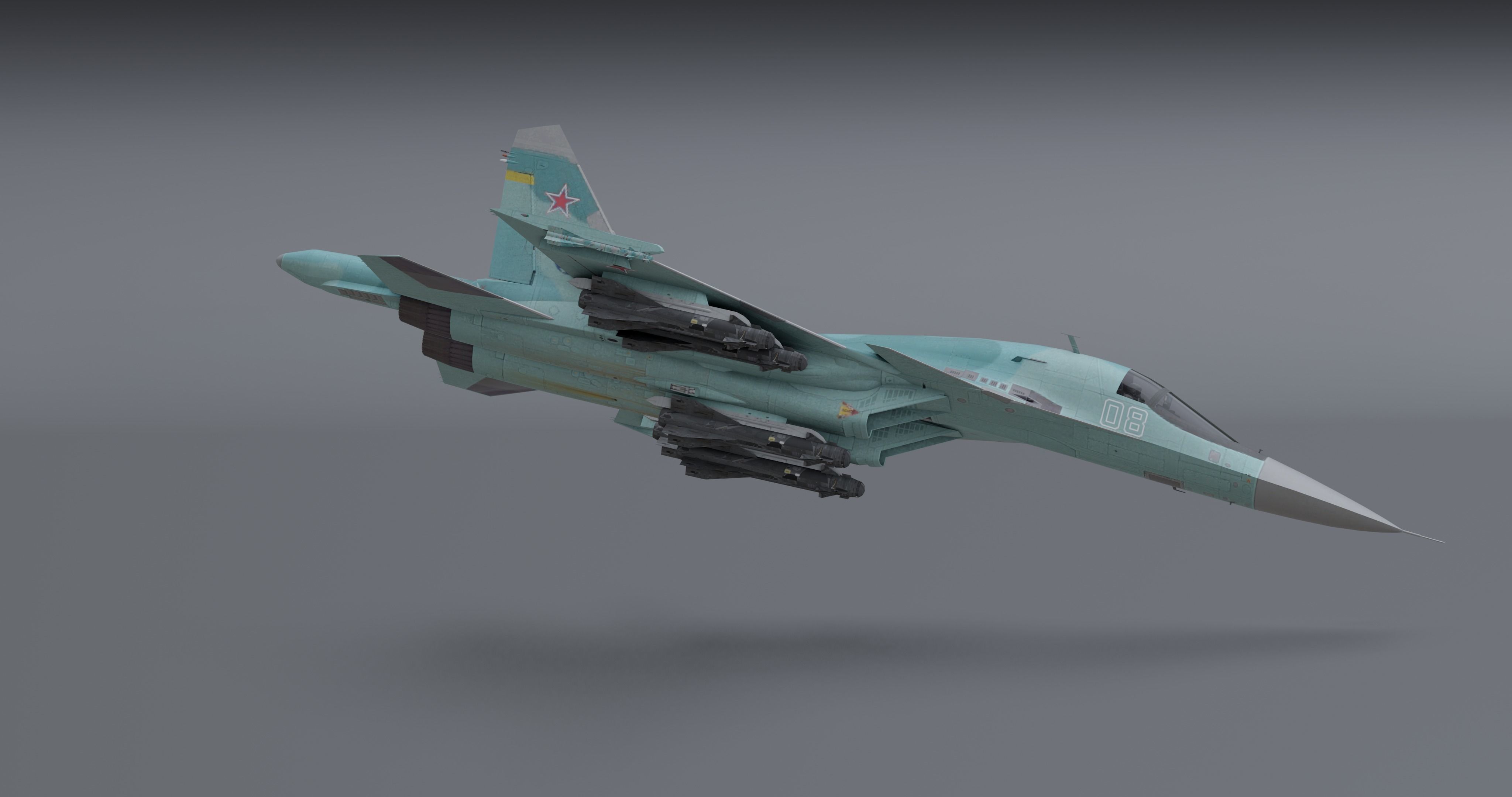 Su-34 Fullback Low-poly 3D model_10