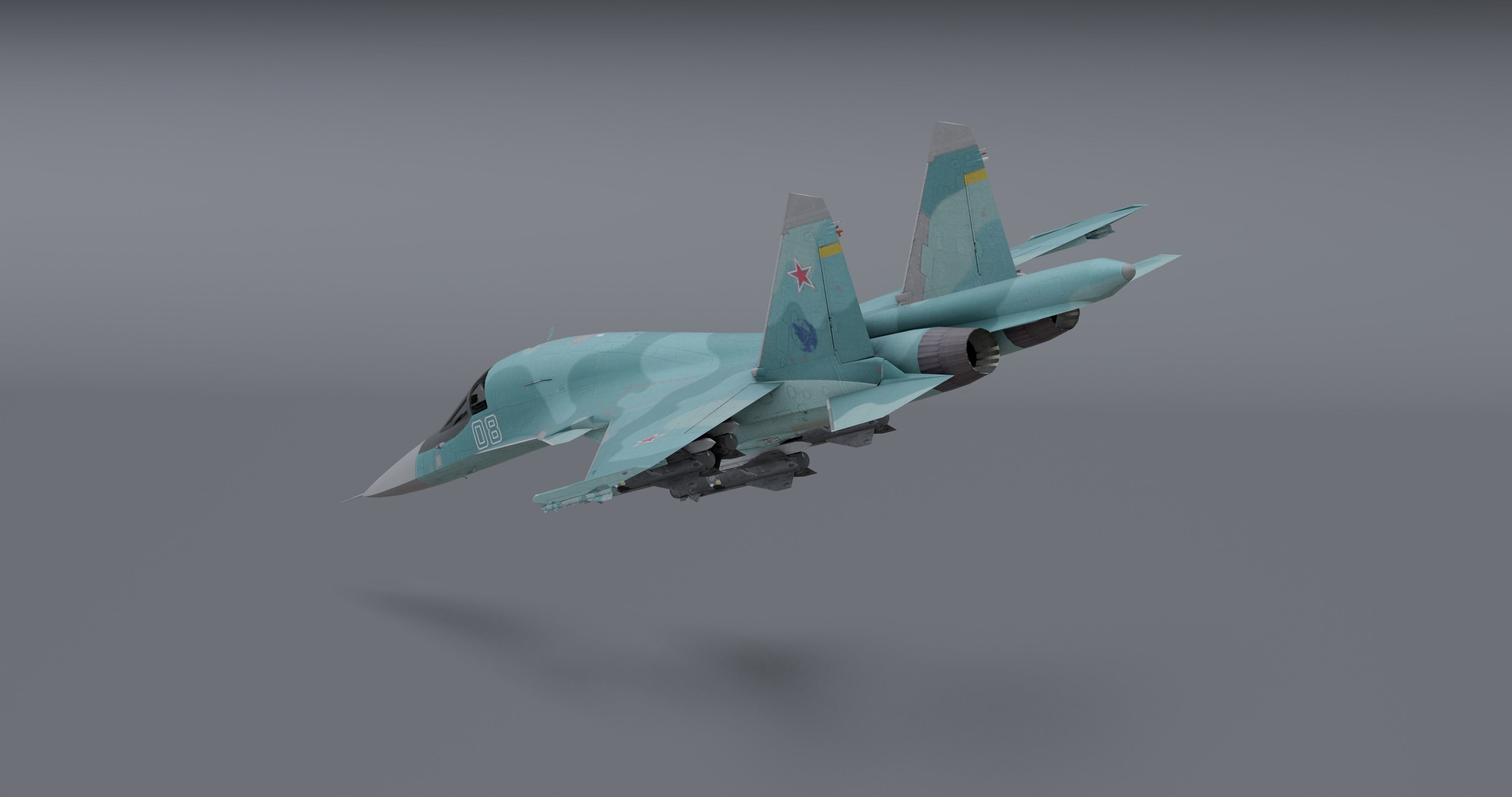 Su-34 Fullback Low-poly 3D model_3