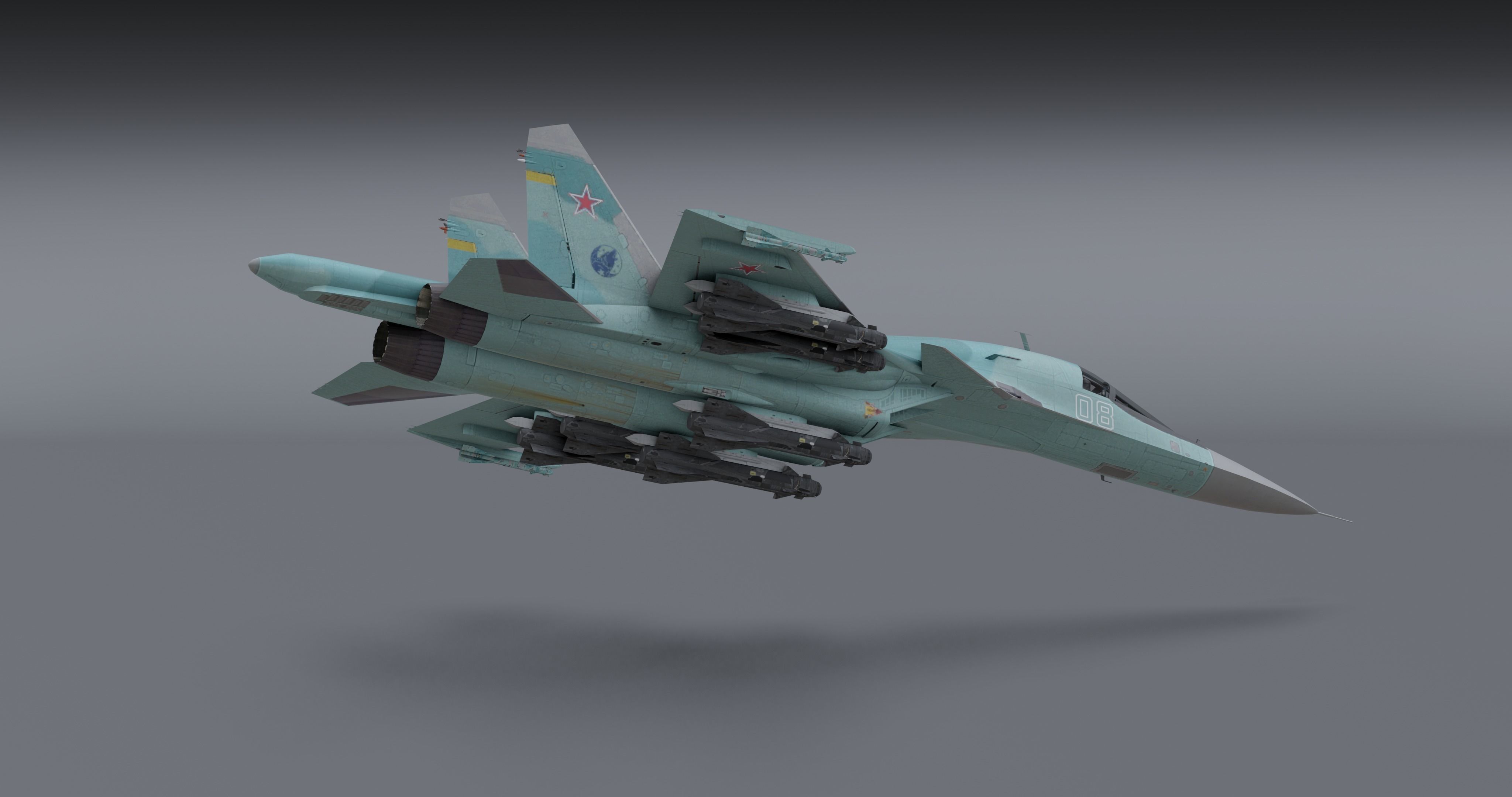 Su-34 Fullback Low-poly 3D model_11