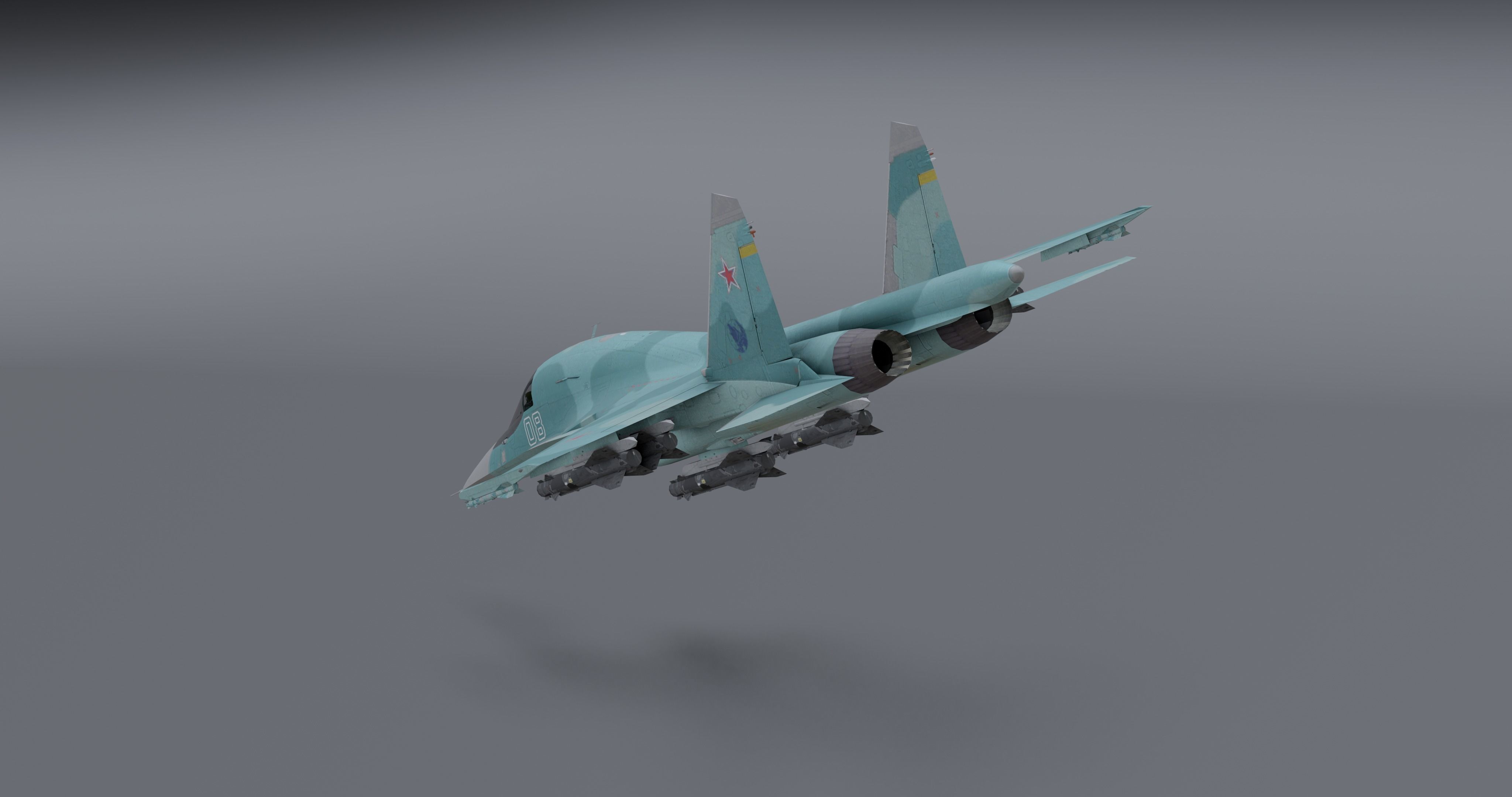 Su-34 Fullback Low-poly 3D model_2