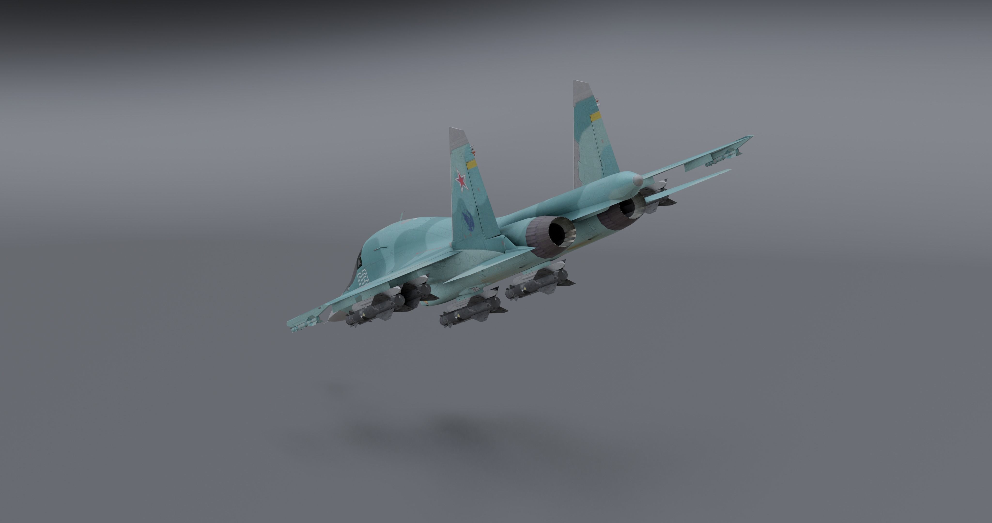 Su-34 Fullback Low-poly 3D model_1