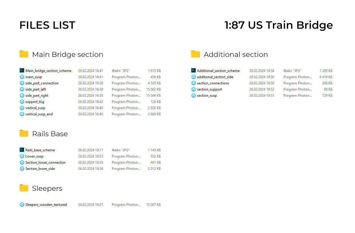 US Train Bridge - H0 scale 3D print model_14